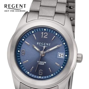 Regent Quarzuhr Regent Damen Uhr F-1168 Metall Quarz, Damen Armbanduhr rund, klein (ca. 26mm), Metallarmband