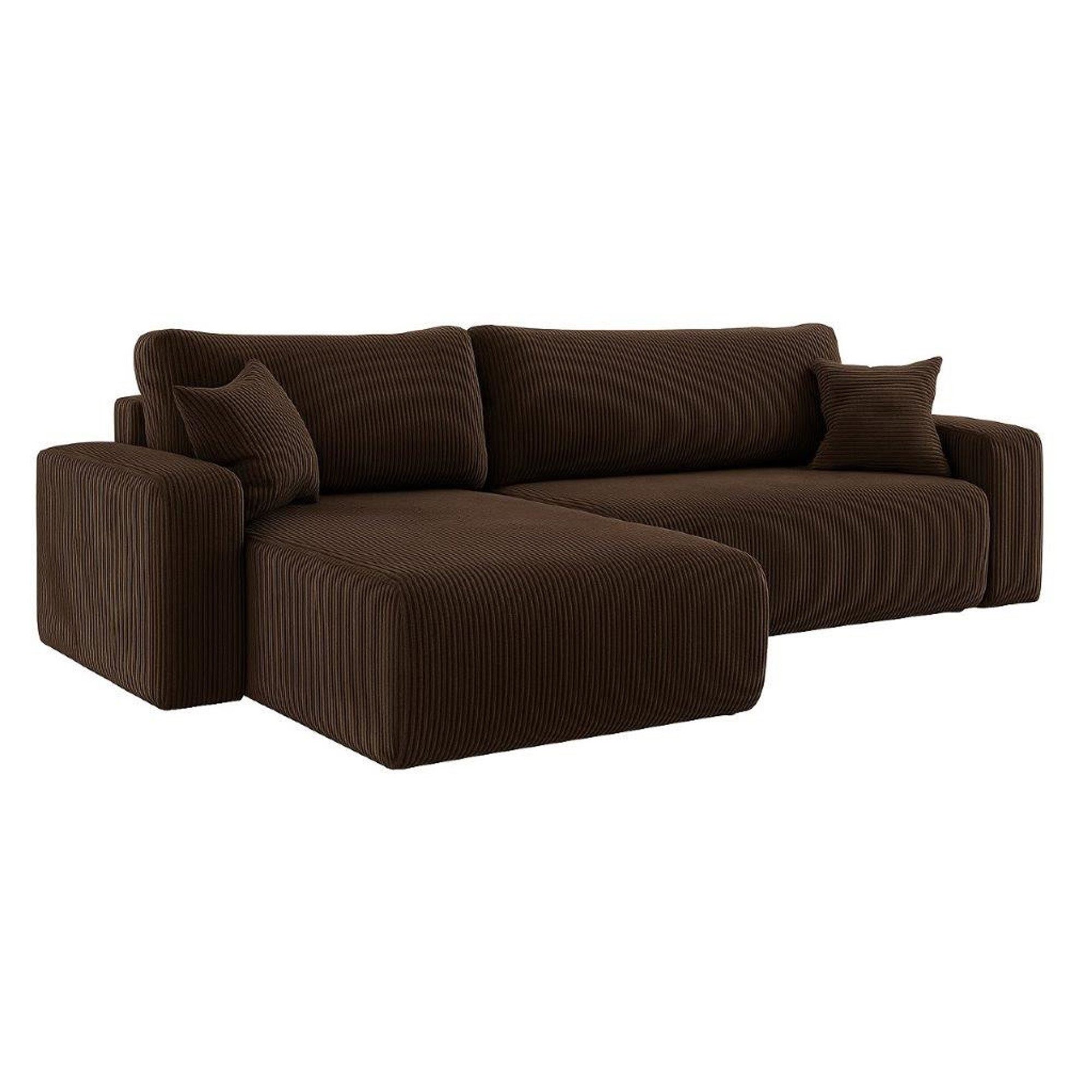 M-Punkt24 Ecksofa LYON, mit Bettfunktion – Feiner Cord Stoff – HR Schaum RG günstig online kaufen