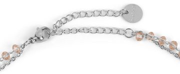 styleBREAKER Edelstahlkette (1-tlg), Layer Halskette mit Kunststoff Perlen