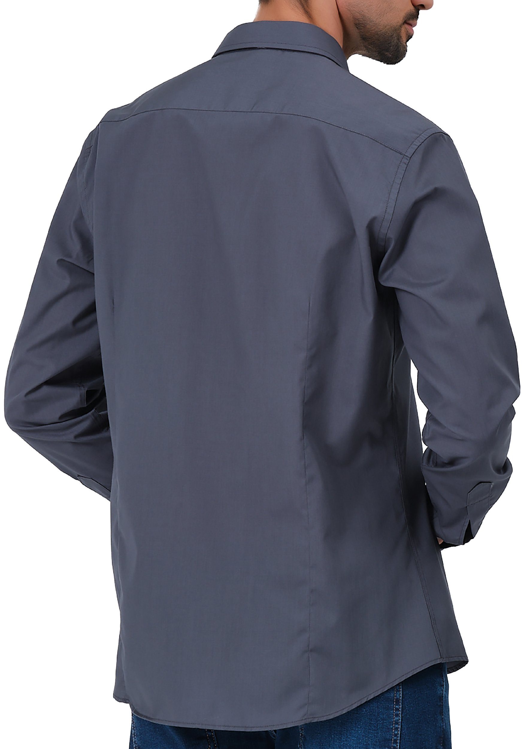JEEL Langarmhemd Herren Hemd Langarm (1-tlg) Slim Fit – Bild 5 von 5