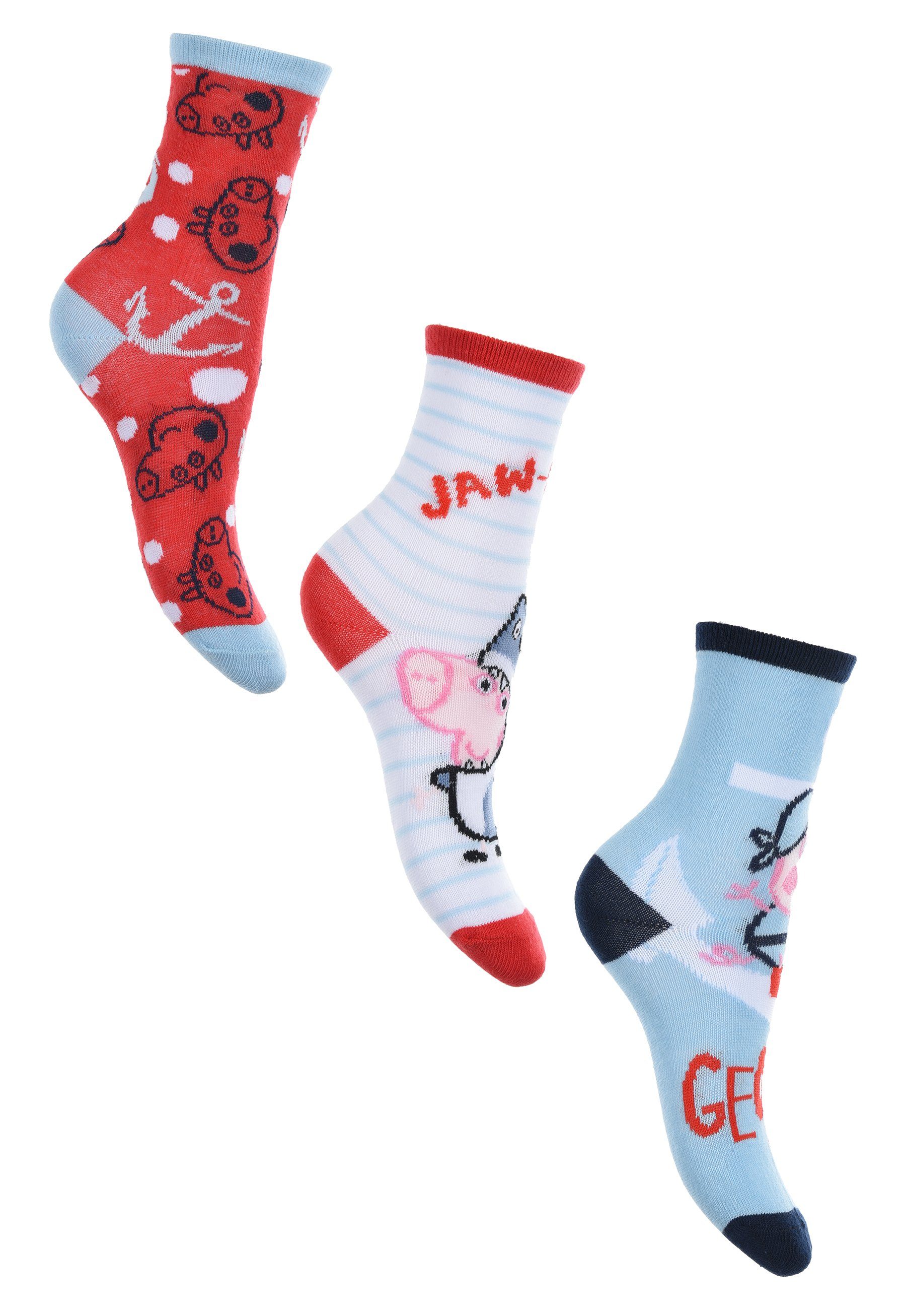 Peppa Pig Socken Peppa Wutz Kinder Mädchen Söckchen Set (6-Paar)