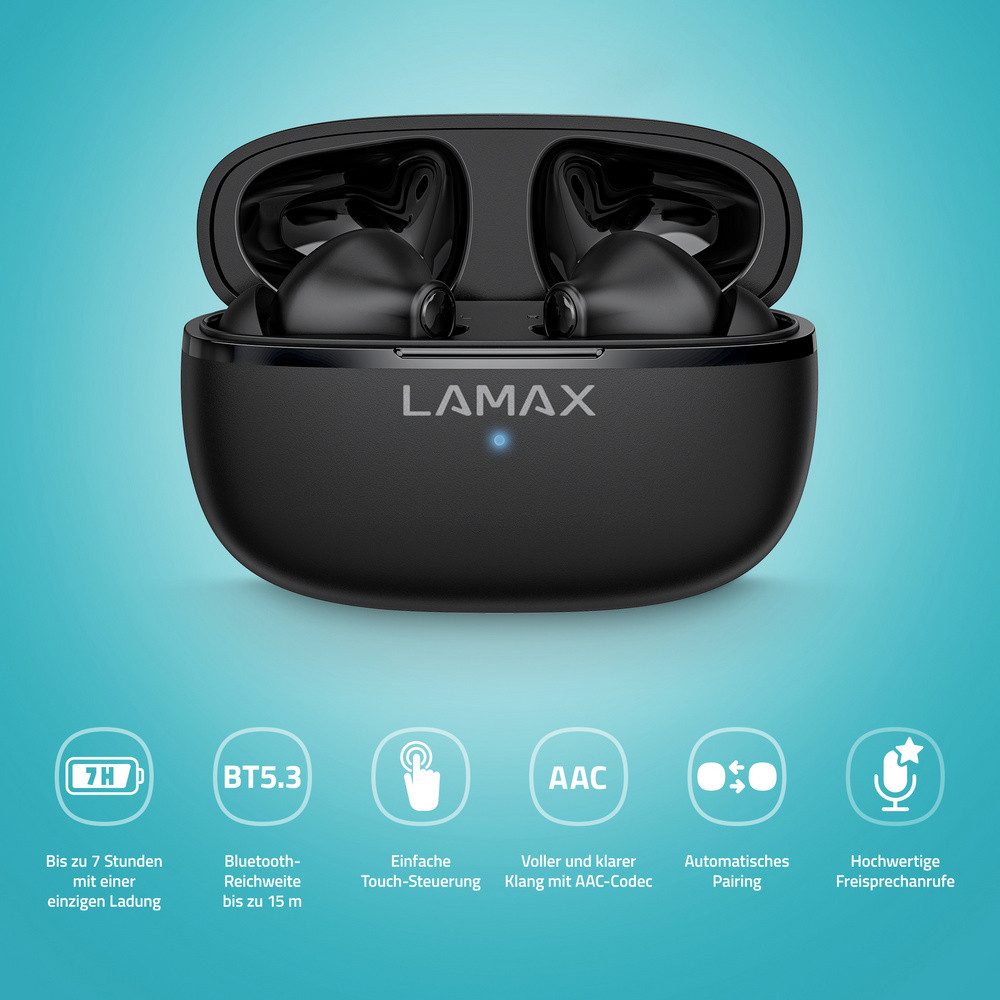LAMAX Lamax Clips1 Play In Ear Headset Bluetooth® Stereo Schwarz Batteriel Kopfhörer