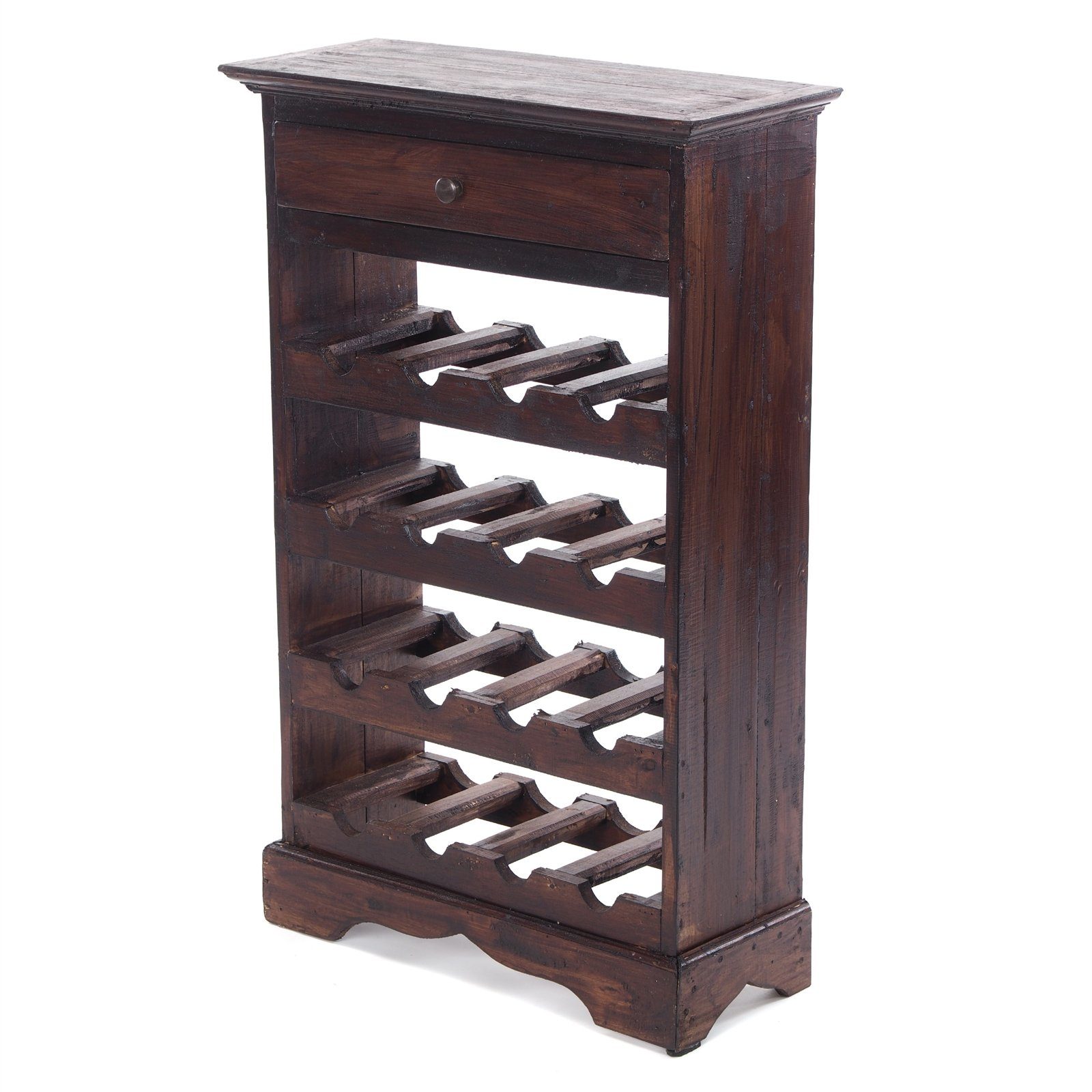 Weinregal WEINREGAL CORTEZ, 85x55cm(HxB) Flaschenregal aus Holz mit Schublade