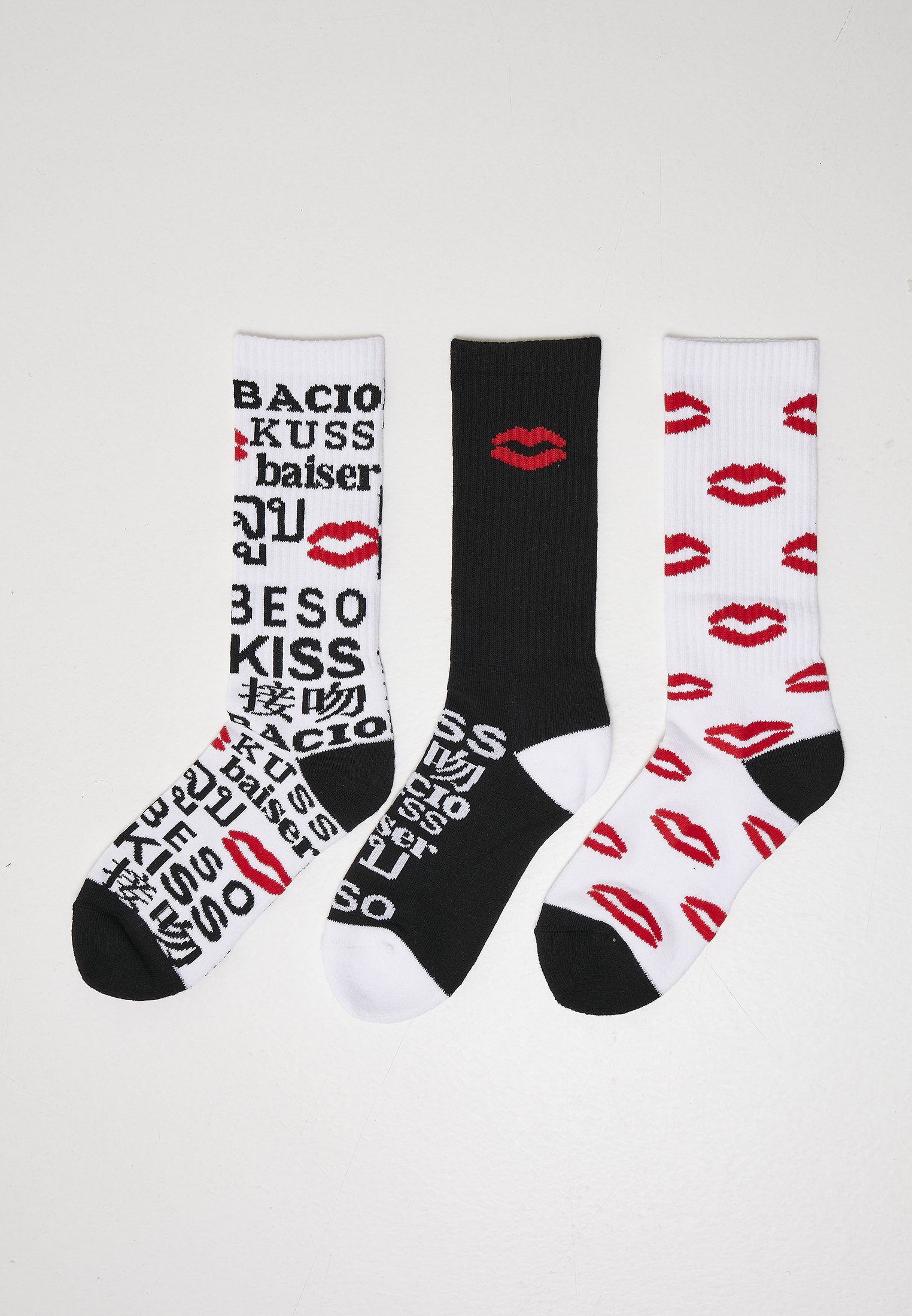 MisterTee Freizeitsocken Accessories 3-Pack Socks Kiss (1-Paar)