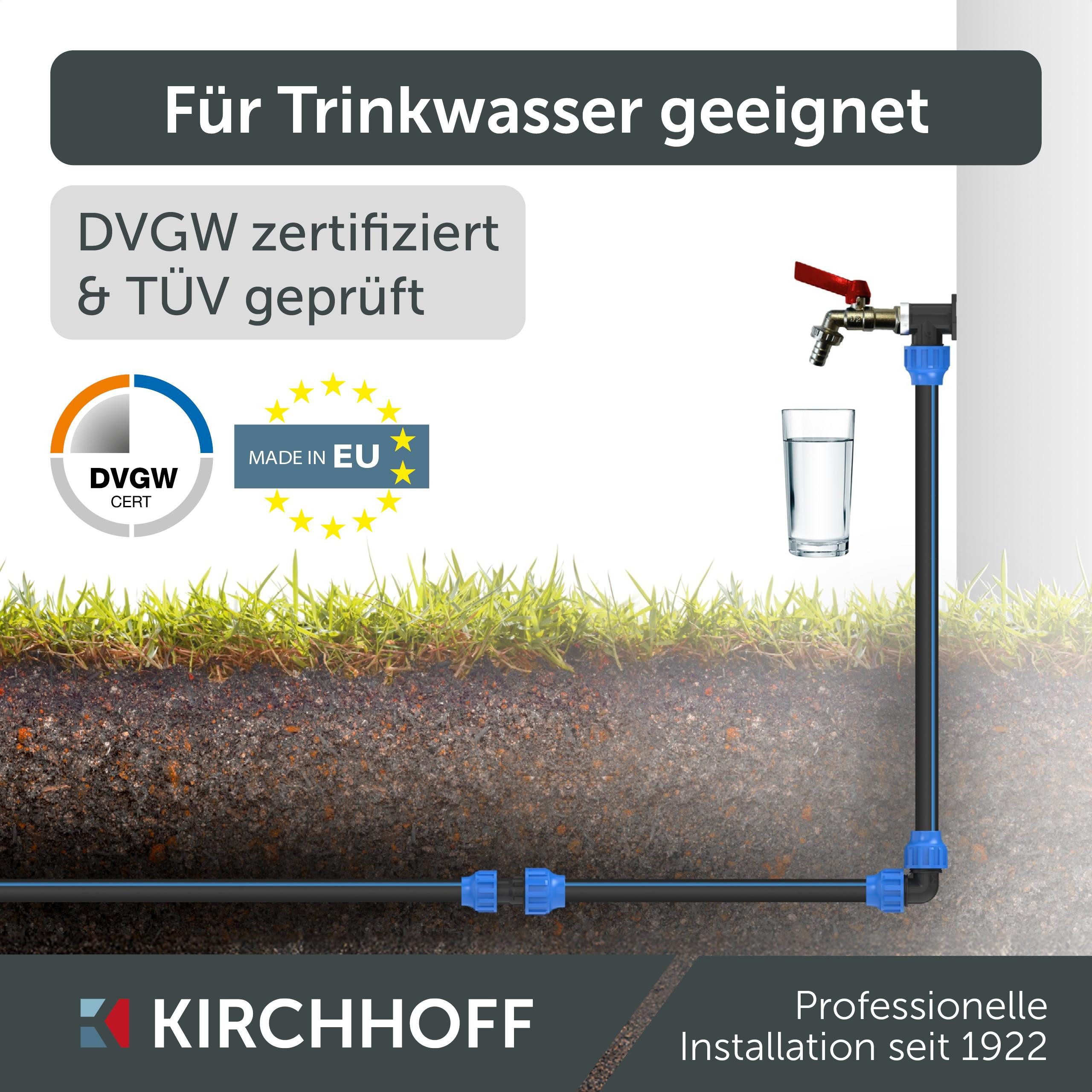 Kirchhoff PE-Rohr, 25 mm, PE Rohr, Verlegerohr, Wasserleitung, Versorgungsleitung