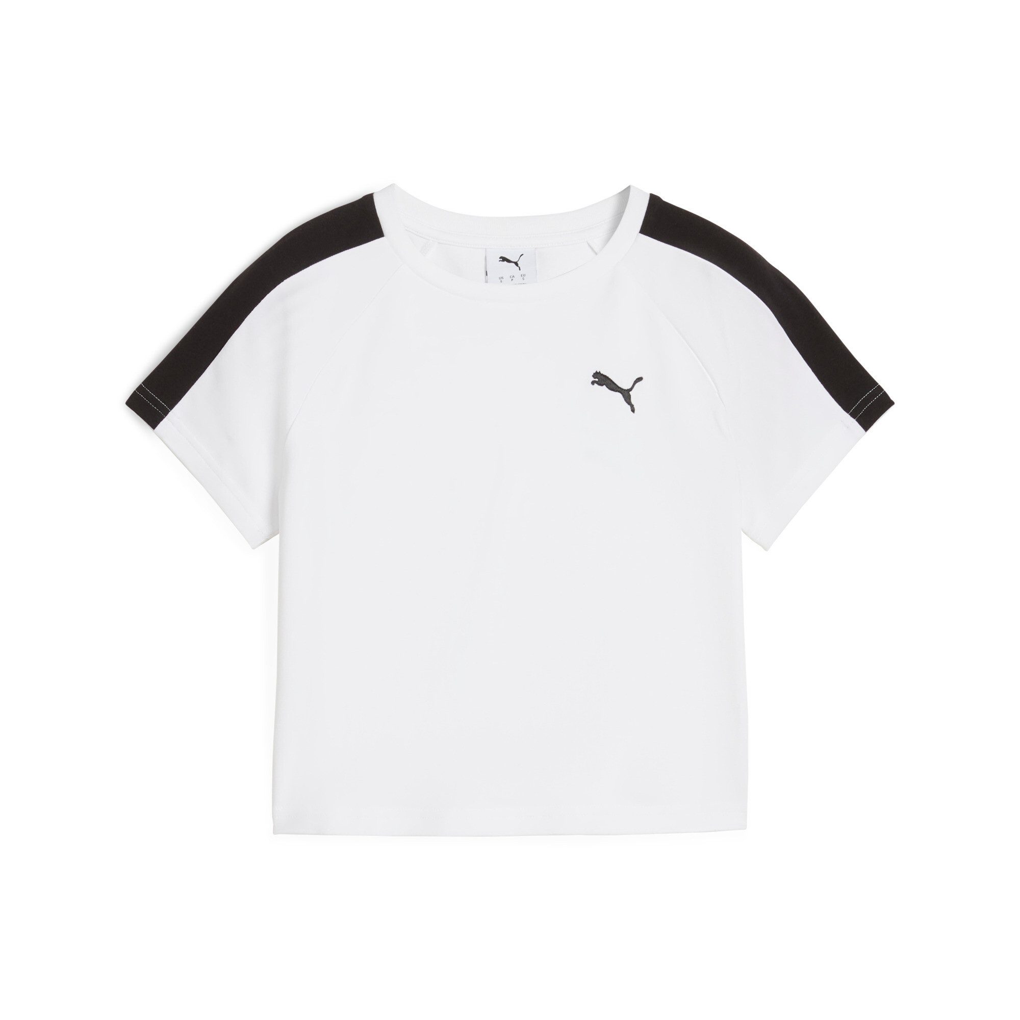 PUMA T-Shirt T7 BABY TEE sportlicher Stil, mit T7-Einsätzen, mit geripptem Rundhalsausschnitt