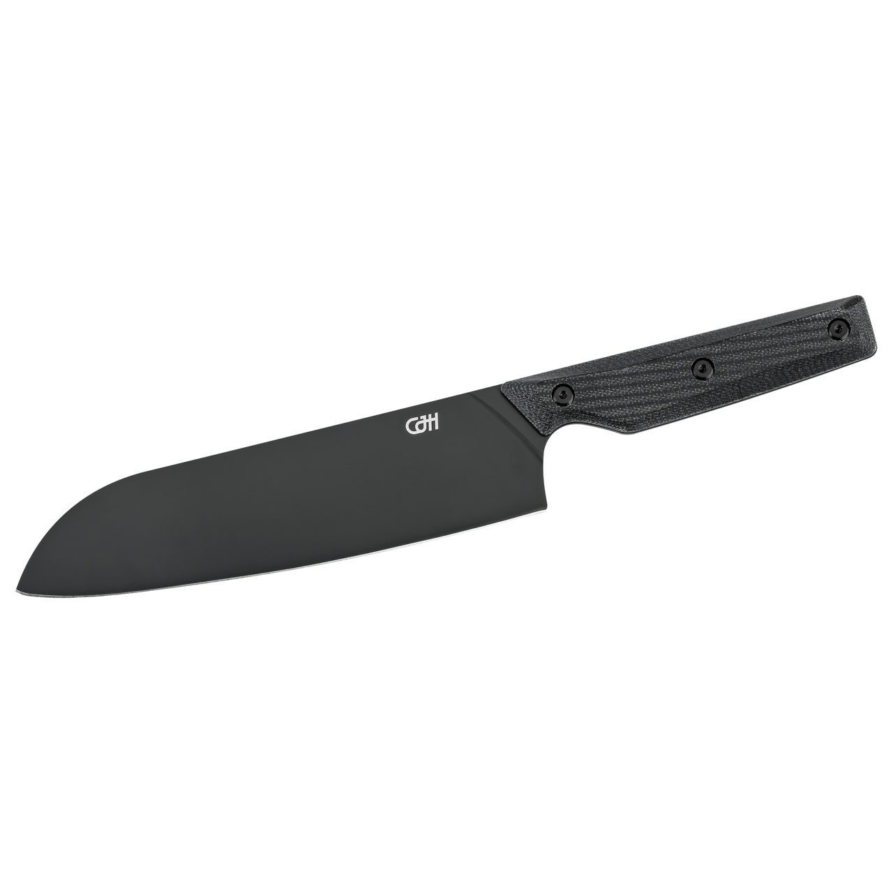 CJH Santokumesser CJH Santoku-Messer groß, VG10 Stahl, Micarta, schwarz