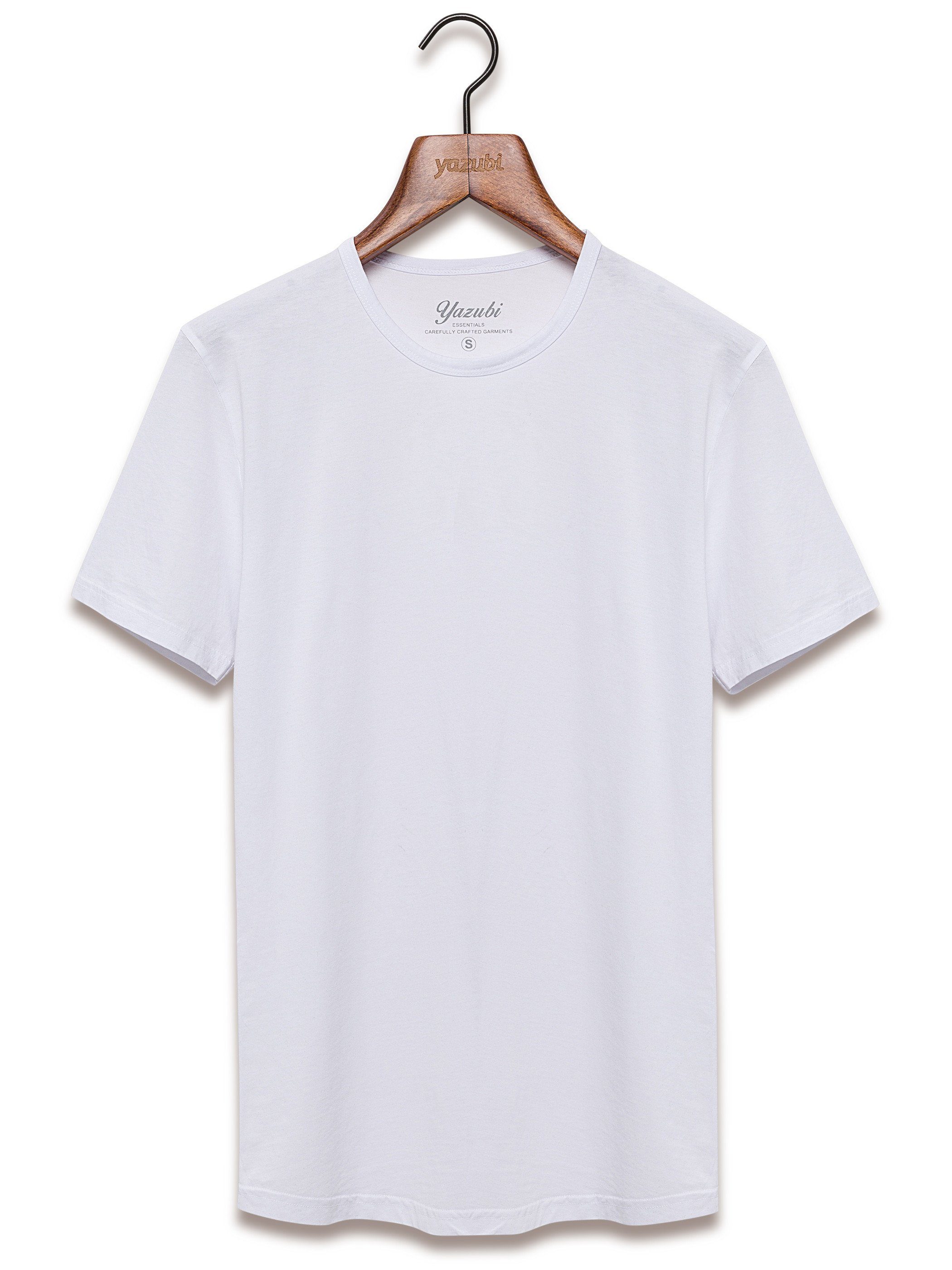 Yazubi T-Shirt Max (Set, (bright 3er-Pack) Weiß Long Shaped Rundhalsshirt 3-Pack Tee modernes white 110601)