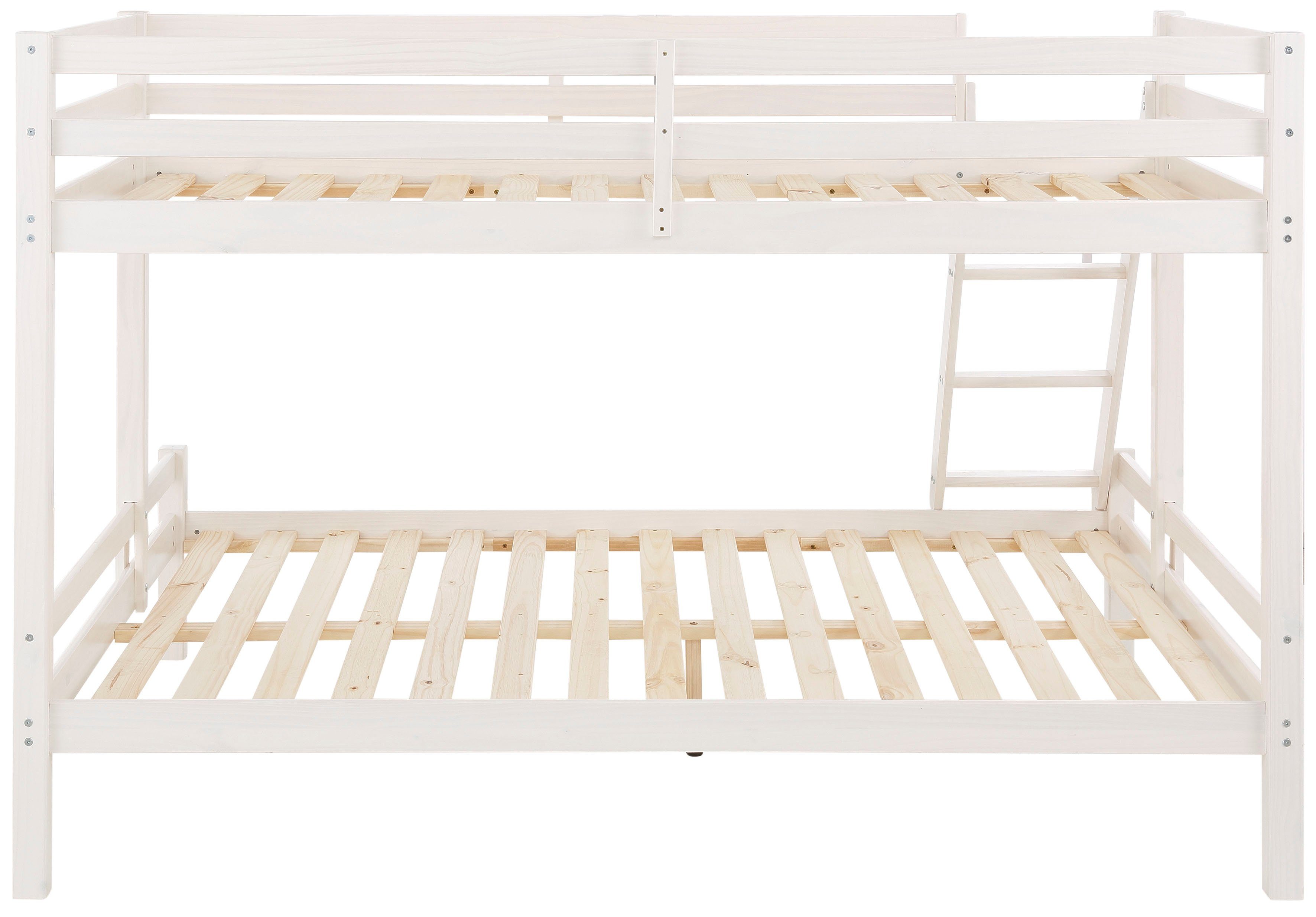 OTTO home Kinderbett Alpi, Stockbett, Etagenbett, untere Liegefläche 140cm breit (Höhe ca. 142cm), mit 2 Schlafgelegenheiten, inklusive Lattenrost und Leiter