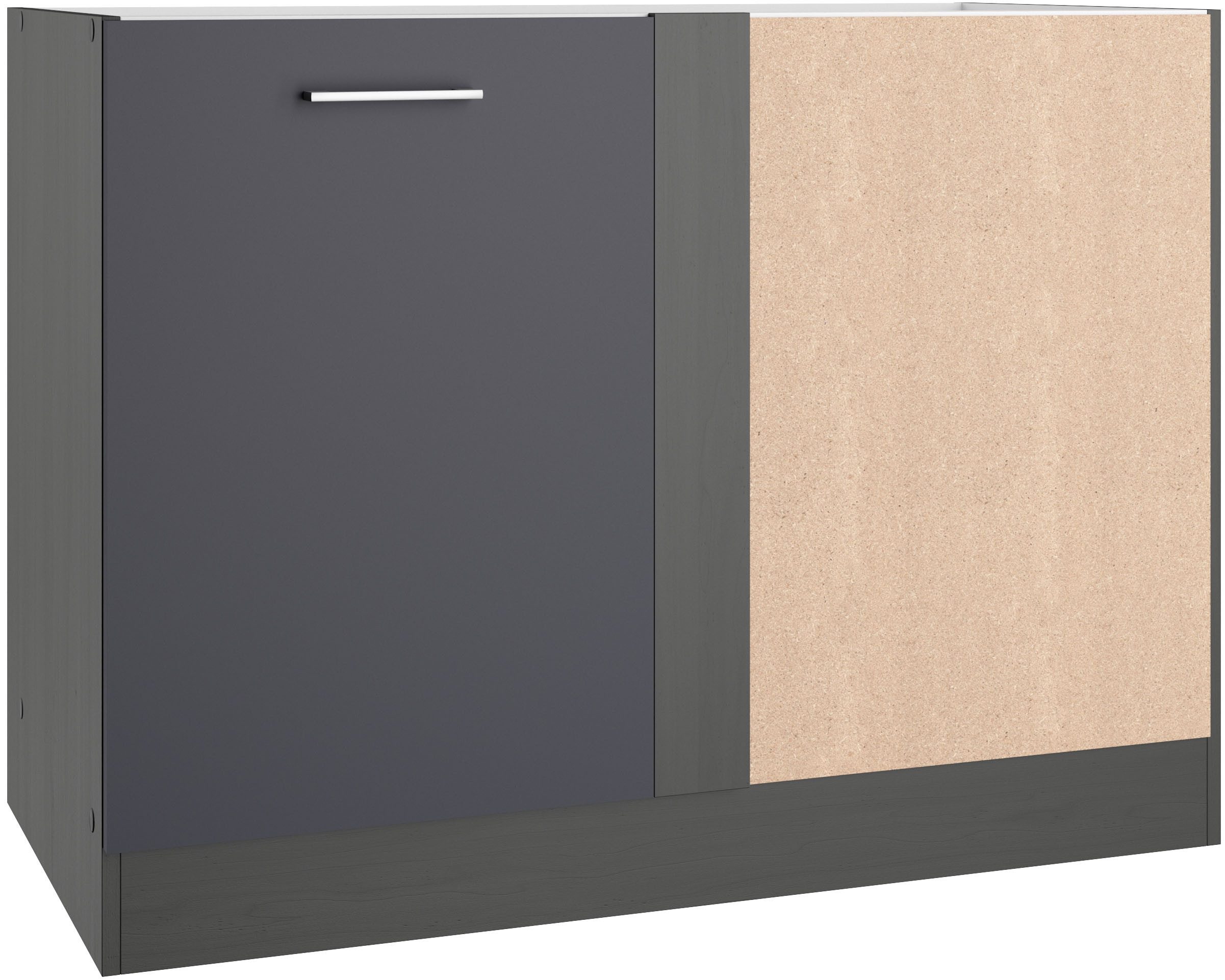KOCHSTATION Eckunterschrank KS-Milan Eckunterschrank 110 cm, matte oder hochglänzende Fronten