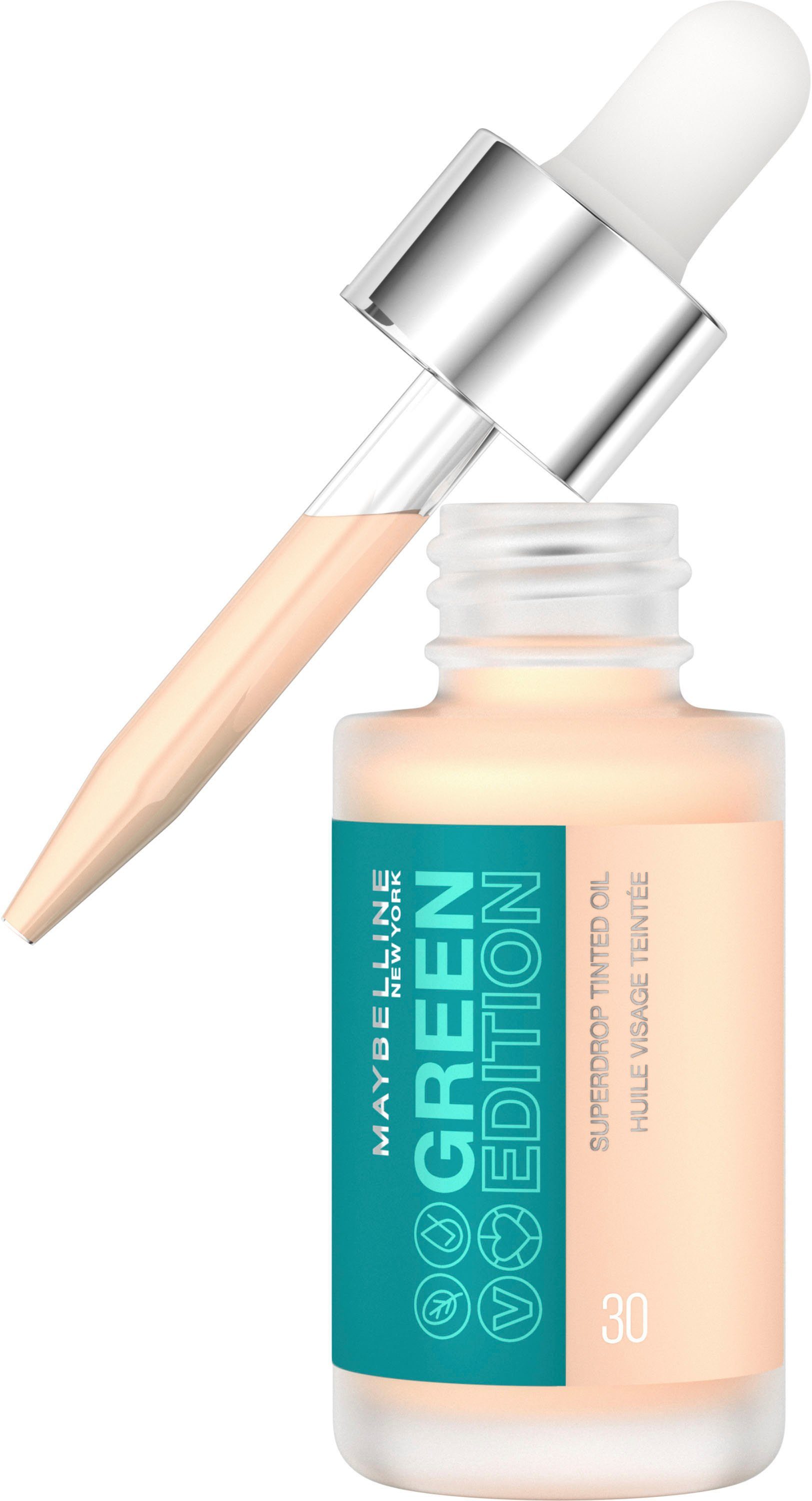 NEW Tinted TINT GREEN DRY Superdrop YORK MAYBELLINE OIL Oil Dry Foundation 30 ED