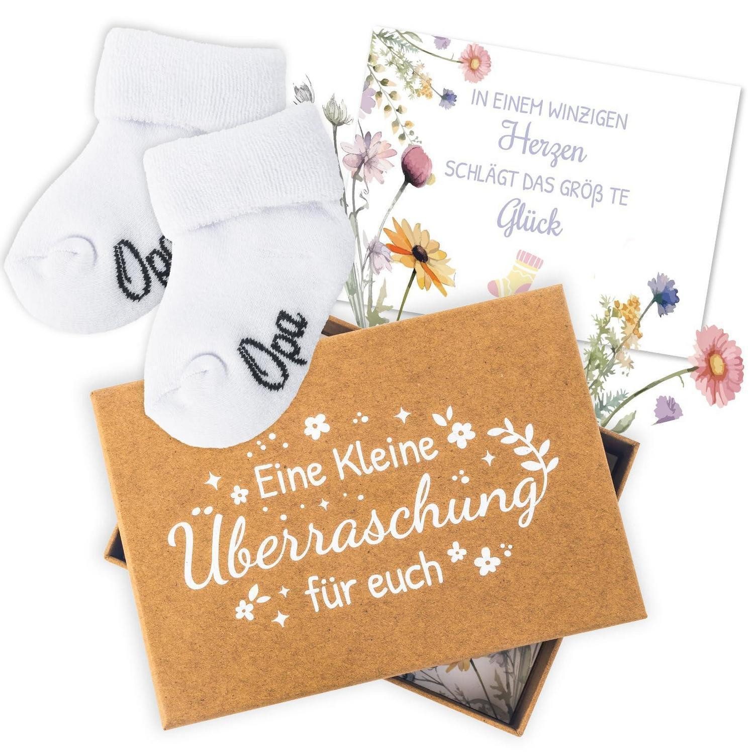 LuxusKollektion Geschenkbox Babysocken Geschenkset Schwangerschaft verkünden