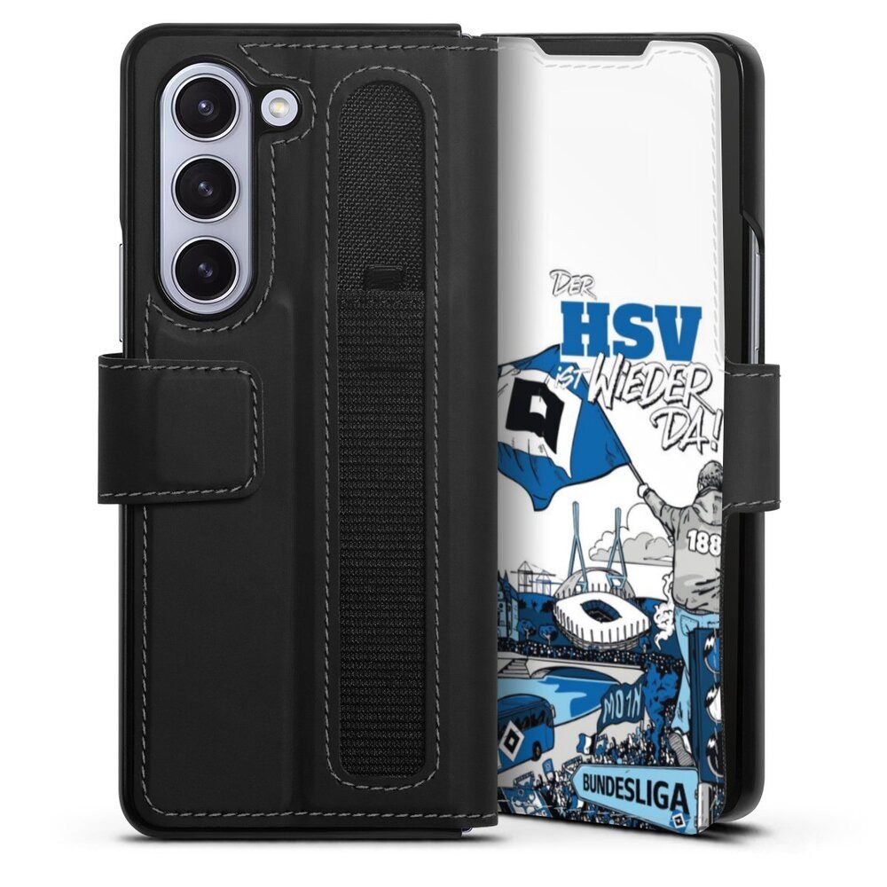 DeinDesign Handyhülle Hamburger SV Offizielles Lizenzprodukt Aufstieg, Samsung Galaxy Z Fold 5 Hülle Handy Flip Case Wallet Cover
