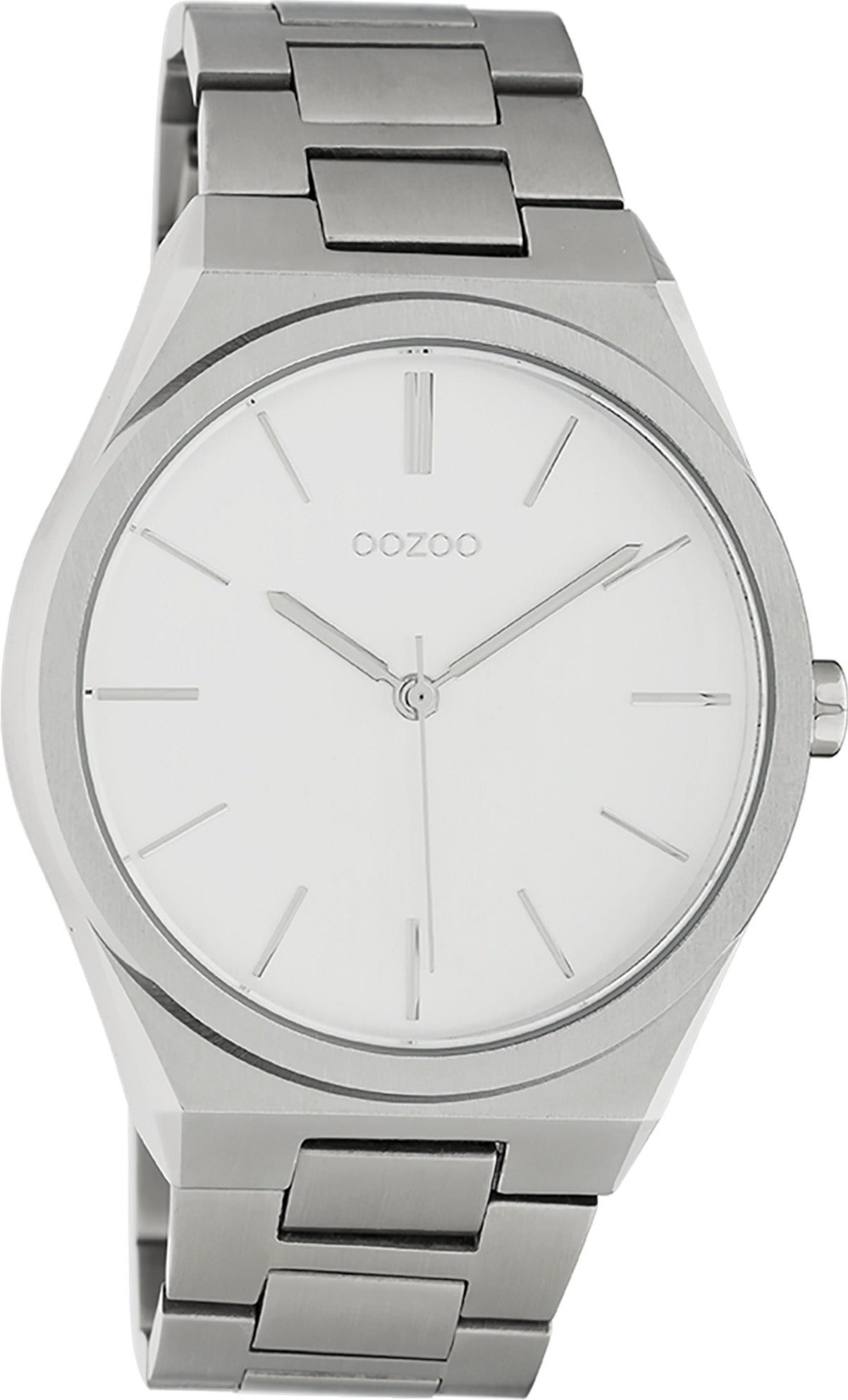 OOZOO Quarzuhr Oozoo Unisex Armbanduhr Timepieces Analog, (Analoguhr), Damen, Herrenuhr rund, groß (ca. 40mm), Metallarmband silber, Fashion