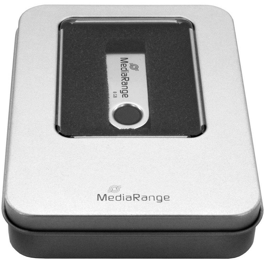 USB MediaRange Mediarange Aufbewahrung silber Aluminium-Box Netzwerk-Adapter von Sticks