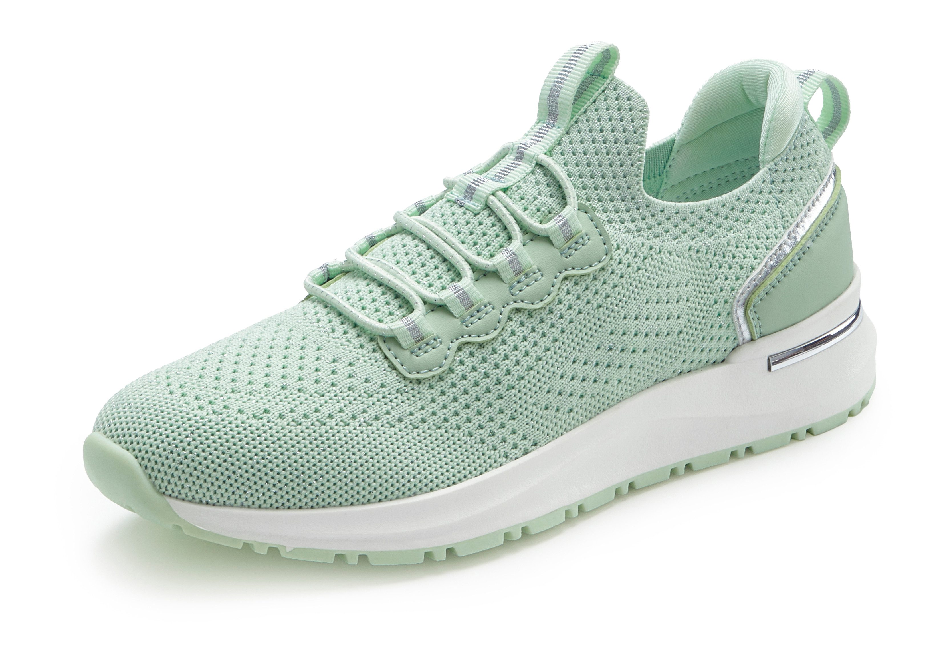 Vivance by Lascana Freizeitschuh, Halbschuh, Turnschuh, Slip-On-Sneaker, Sneaker mit elastischen Schnürbändern zum Reinschlüpfen VEGAN