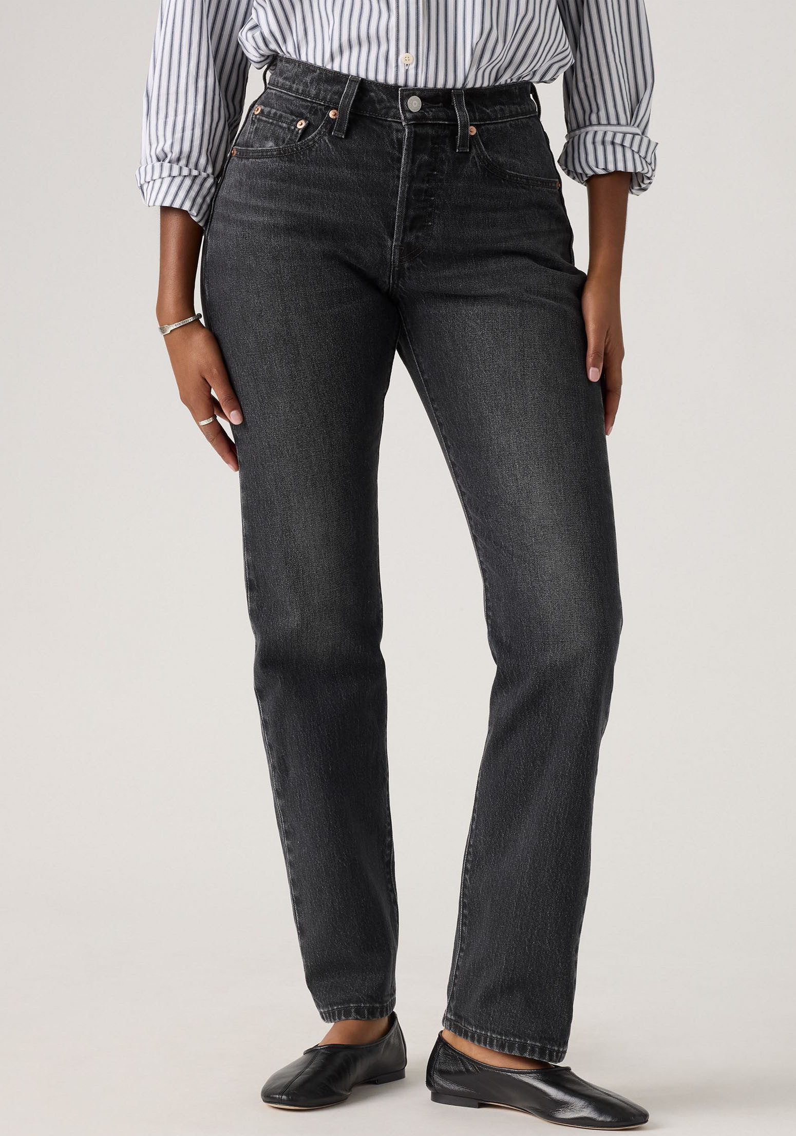 Levis Stretch-Jeans "LV Jeans 501 CURVE BLACKS" mit gerader Beinform günstig online kaufen