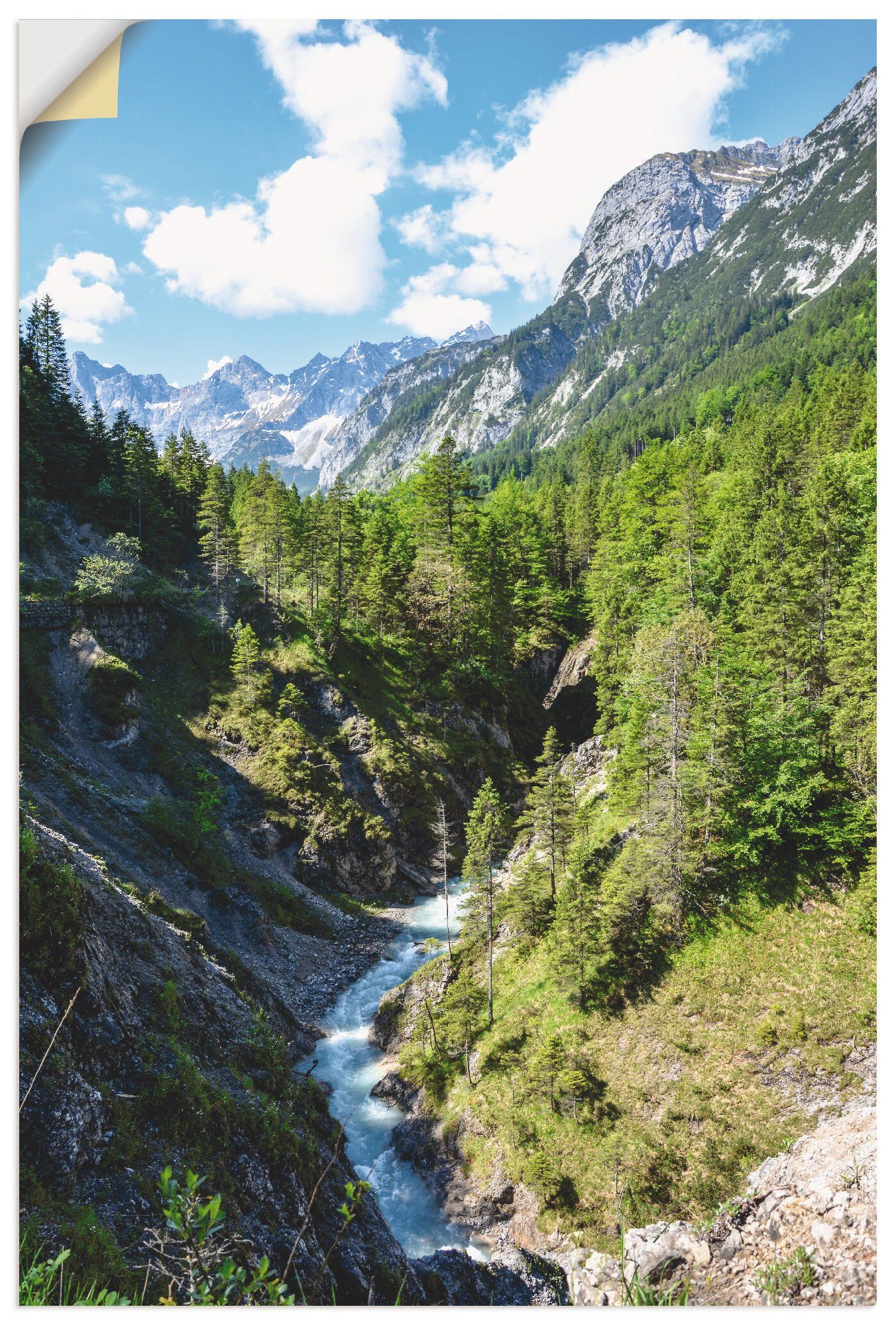 Artland Wandbild Fluss schlängelt sich durch Tal, Berge (1 St), als Alubild, Leinwandbild, Wandaufkleber oder Poster in versch. Größen