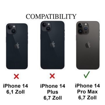 CoverKingz Handyhülle Hülle für Apple iPhone 14 Pro Max Handy Case Hybrid Silikon Bumper 17,00 cm (6,7 Zoll), Handyhülle Schutzhülle Transparent Hybrid Silikonhülle Bumper