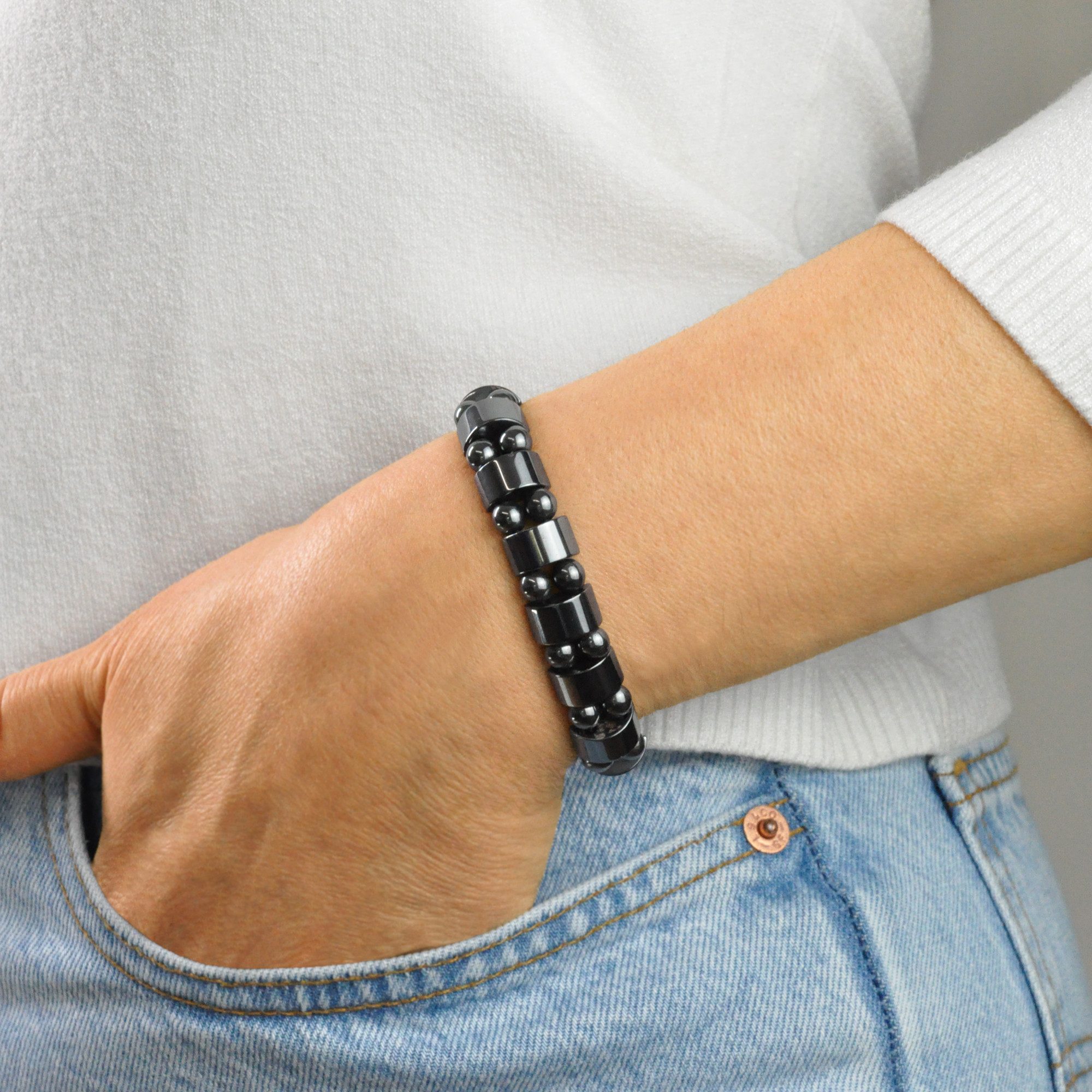 Steuer Armband Stretch hämatitfarbene Magnete – Bild 2 von 2