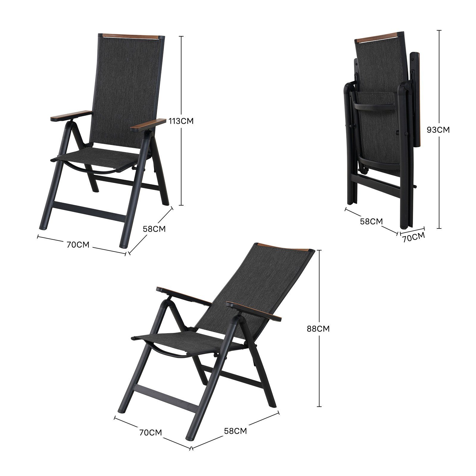 Grand patio Gartenstuhl mit Armlehnen, klappbar, günstig online kaufen