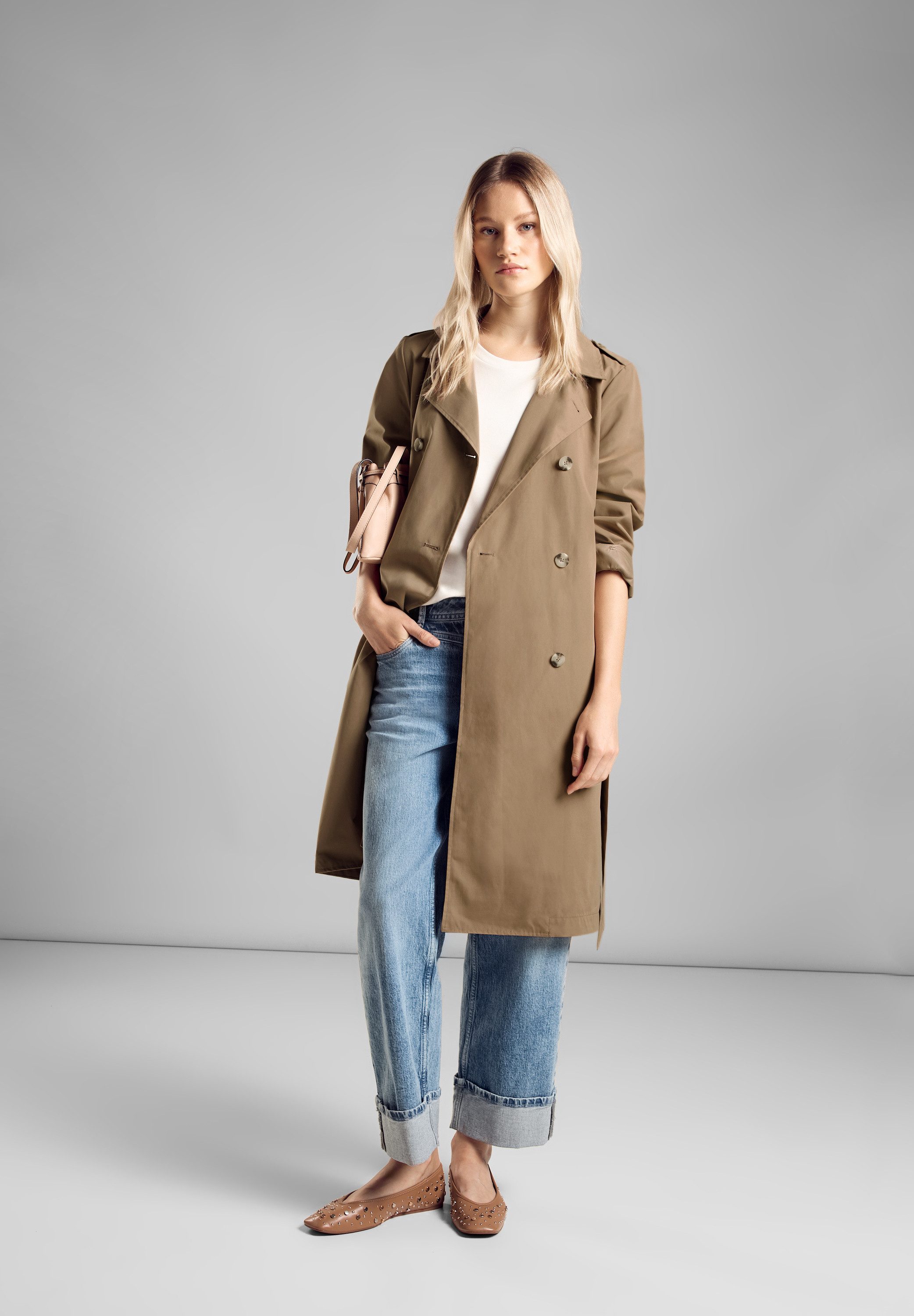 STREET ONE Outdoorjacke mit Bindegürtel