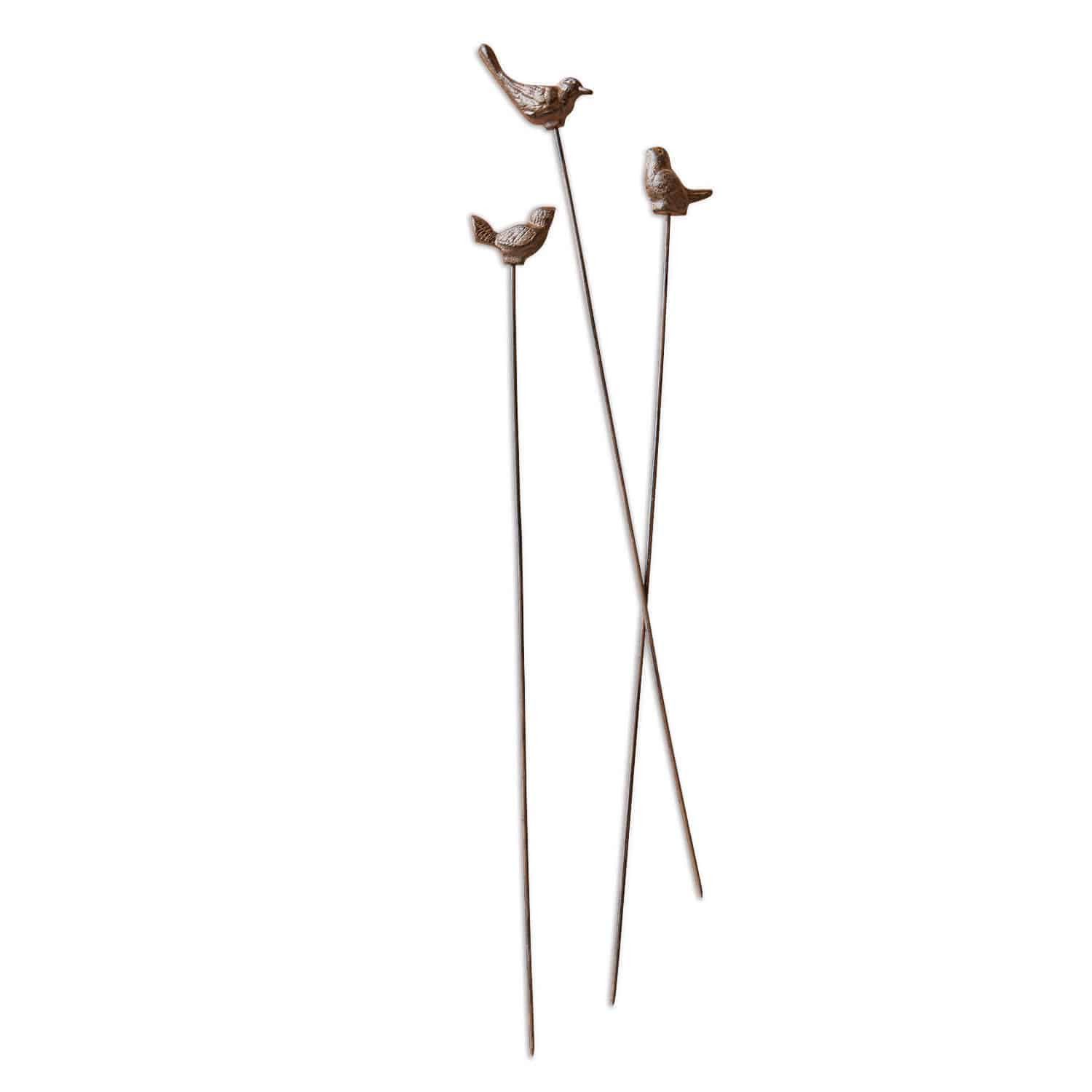 Mirabeau Gartenstecker Gartenstab 3er Set Laver antikbraun