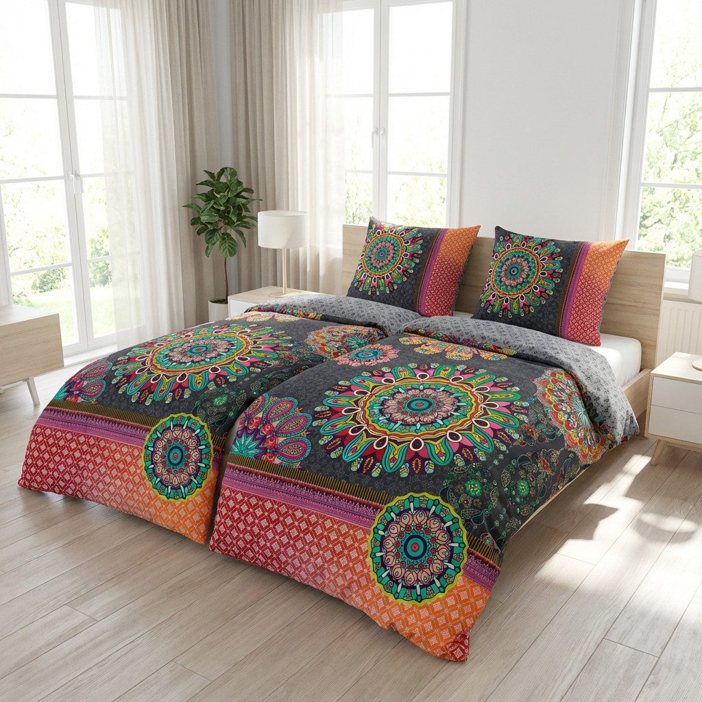 Traumschloss Bettwäsche Comfort Baumwolle, Flanell, 2 teilig, bunte Mandala günstig online kaufen