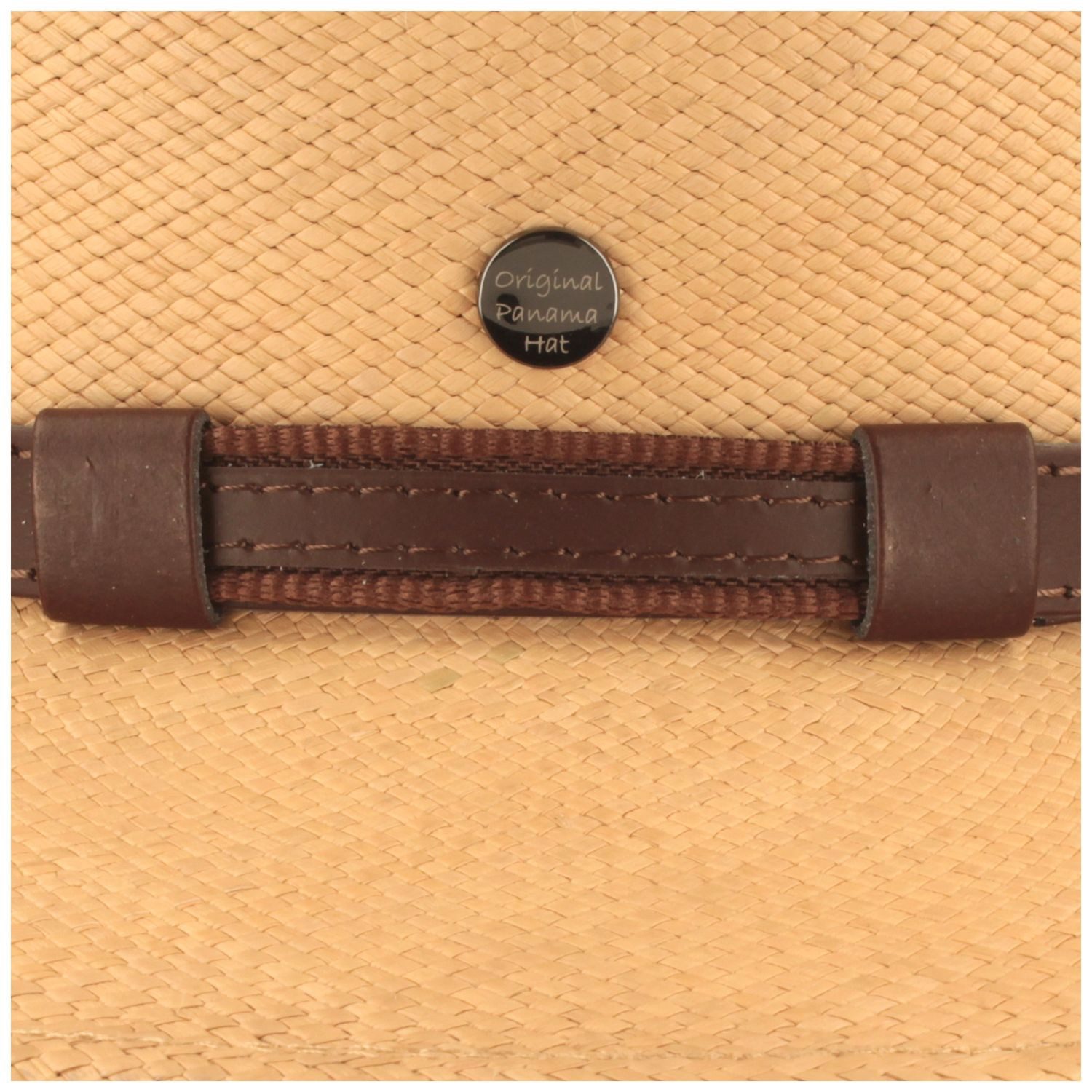 Breiter Strohhut Extra breiter Panama mit schicker Leder-Garnitur