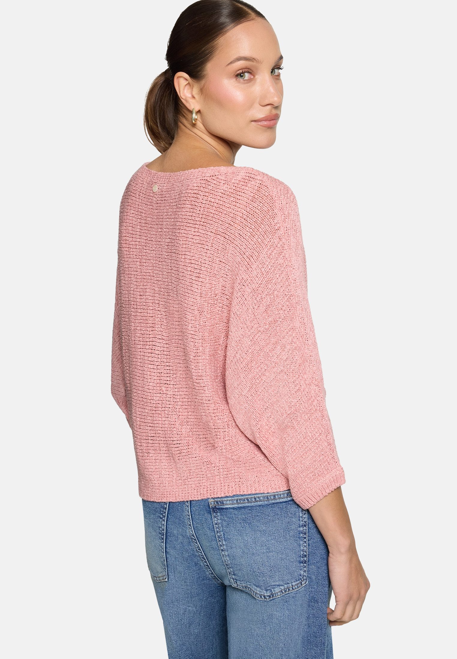 Zero Strickpullover Damen mit Fledermausärmeln (1-tlg) Gerippt