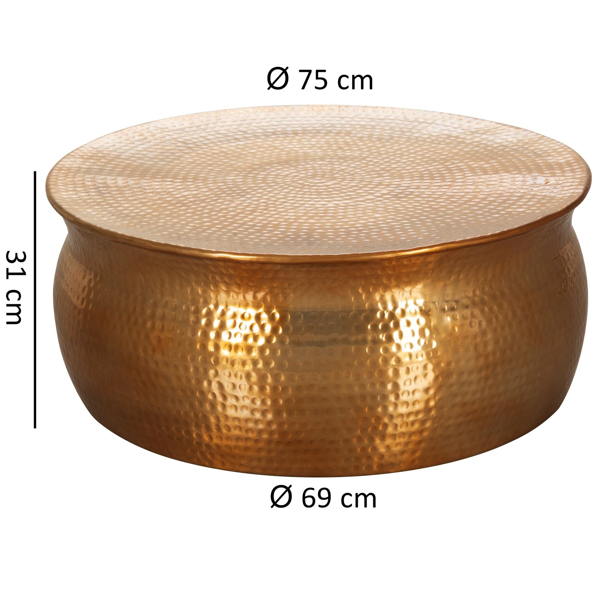 DESIGN Orient Aluminium, Couchtisch KADIMA Gold Gold aus Kaffeetisch Gold | handgefertigt | stabilem