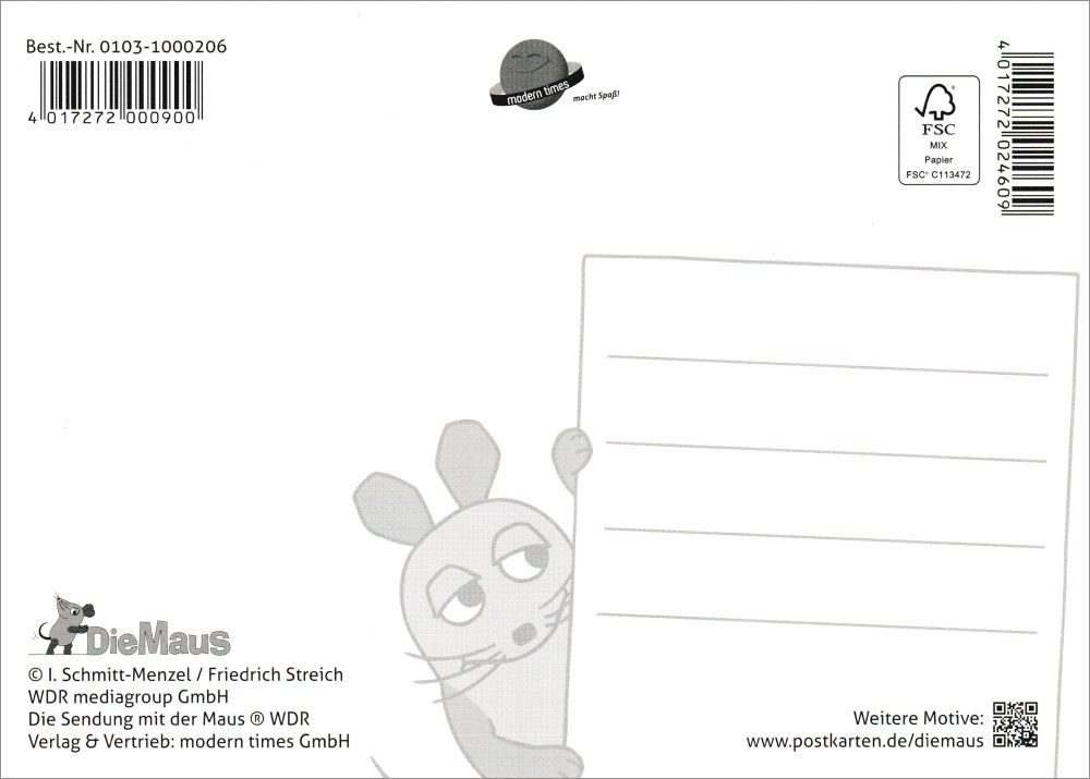 "Sendung der Schlafwandeln" Maus: Postkarte mit