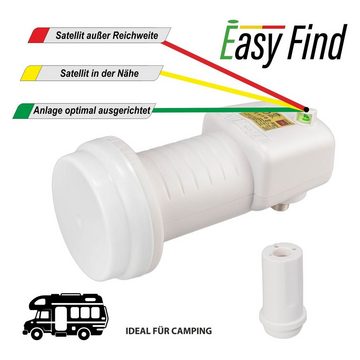 RED OPTICUM Easyfind Single LNB mit Wetterschutz Universal-Single-LNB (Hitze- & kältebeständig, Satfinder LED)