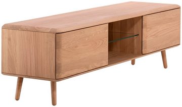 whiteoak Lowboard Malin, Eichenholz, Push-to-Open Funktion, verschiedene Farbvarianten