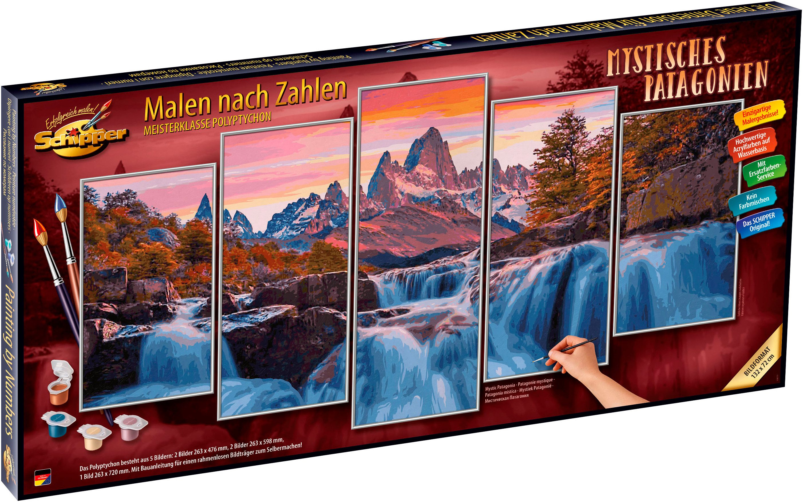 Schipper Malen nach Zahlen Meisterklasse Polyptychon - Mystisches Patagonien, Made in Germany