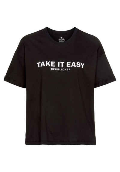 Herrlicher T-Shirt »STINA JERSEY ORGANIC« mit Statement-Print "Take it Easy"
