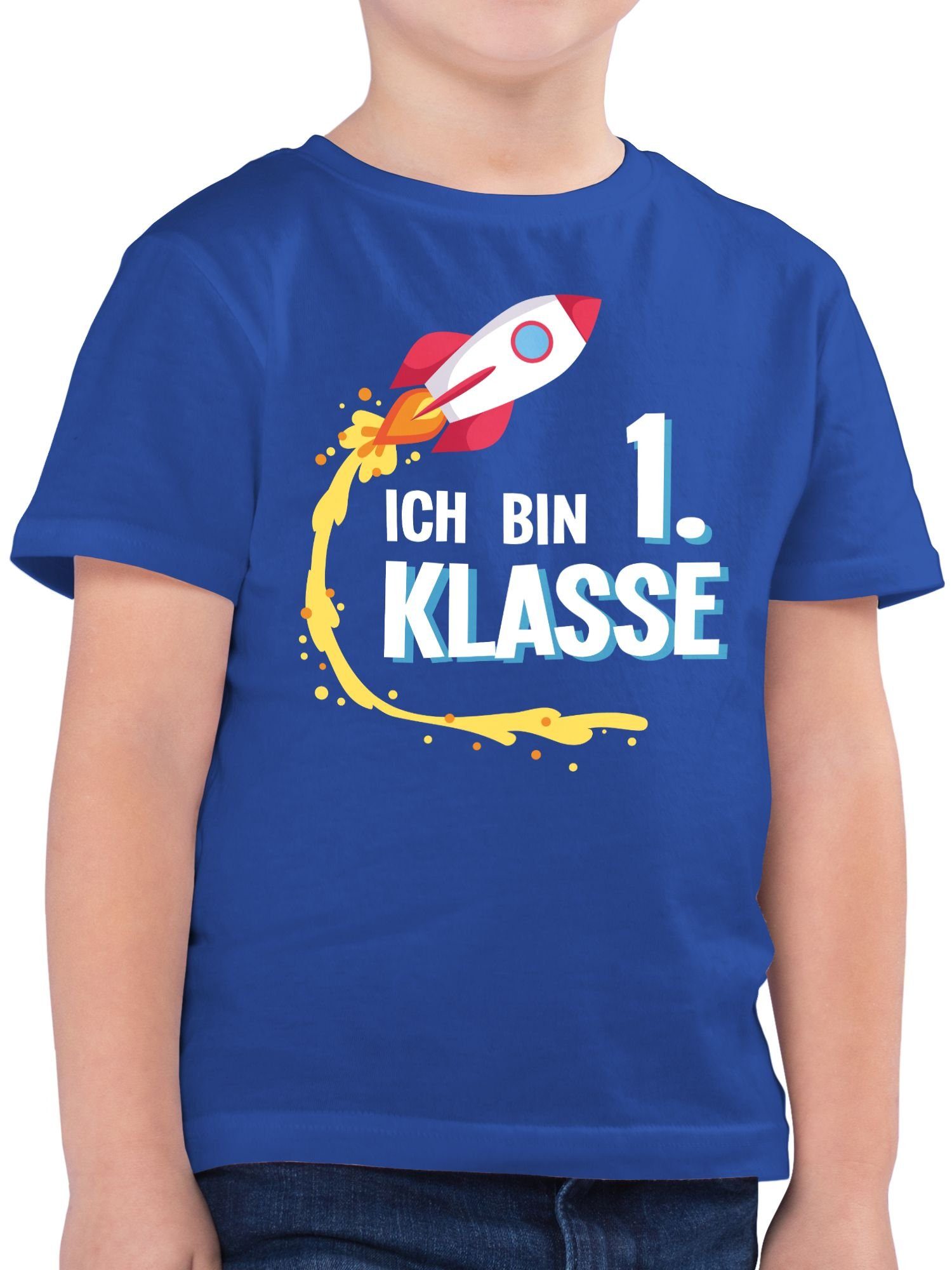 Shirtracer T-Shirt Ich bin 1. Klasse Rakete (1-tlg) Einschulung Junge Schulanfang Geschenke
