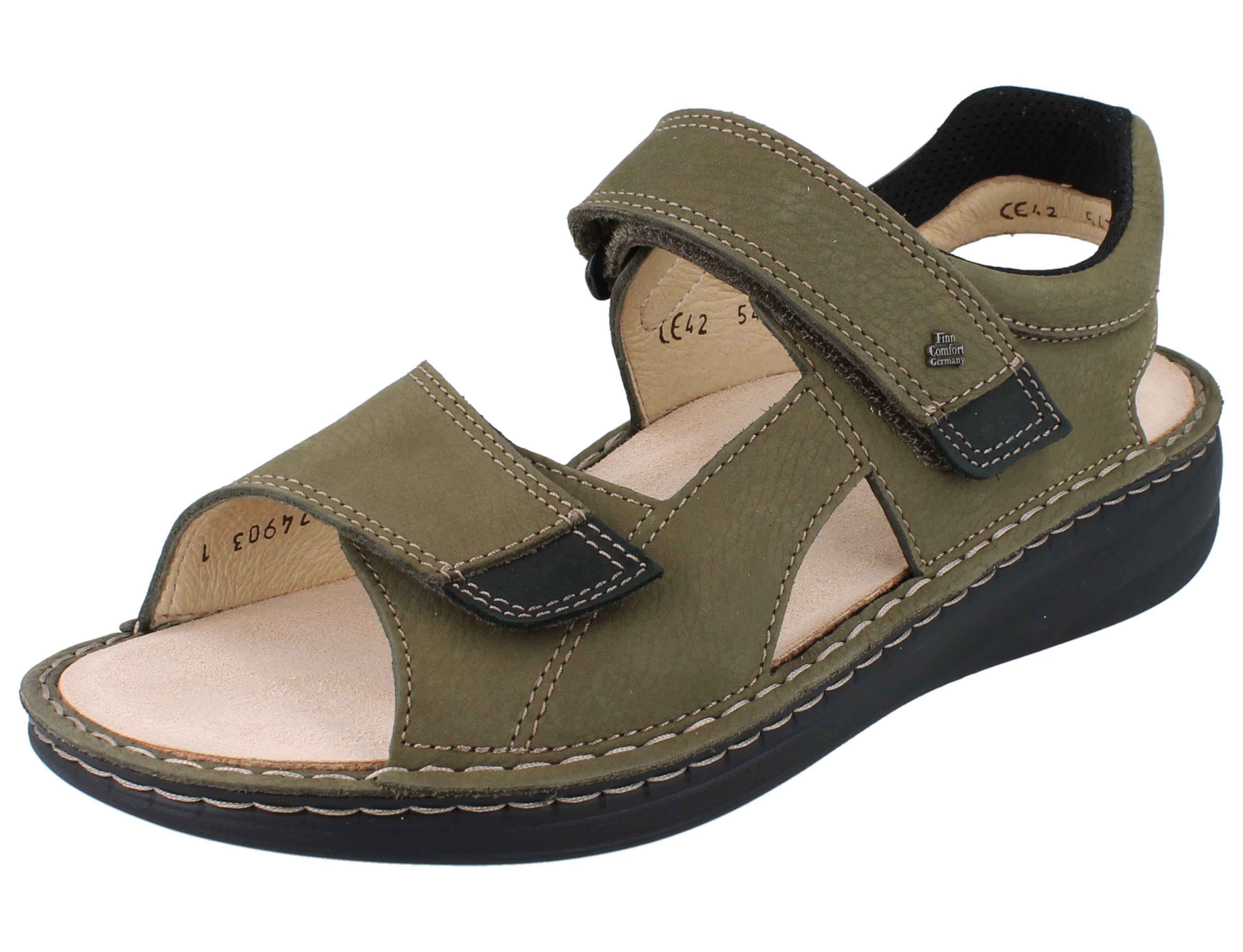 Finn Comfort FINN COMFORT Skiathos Herren Sandale farngrün Nubukleder - Größe: Sandale