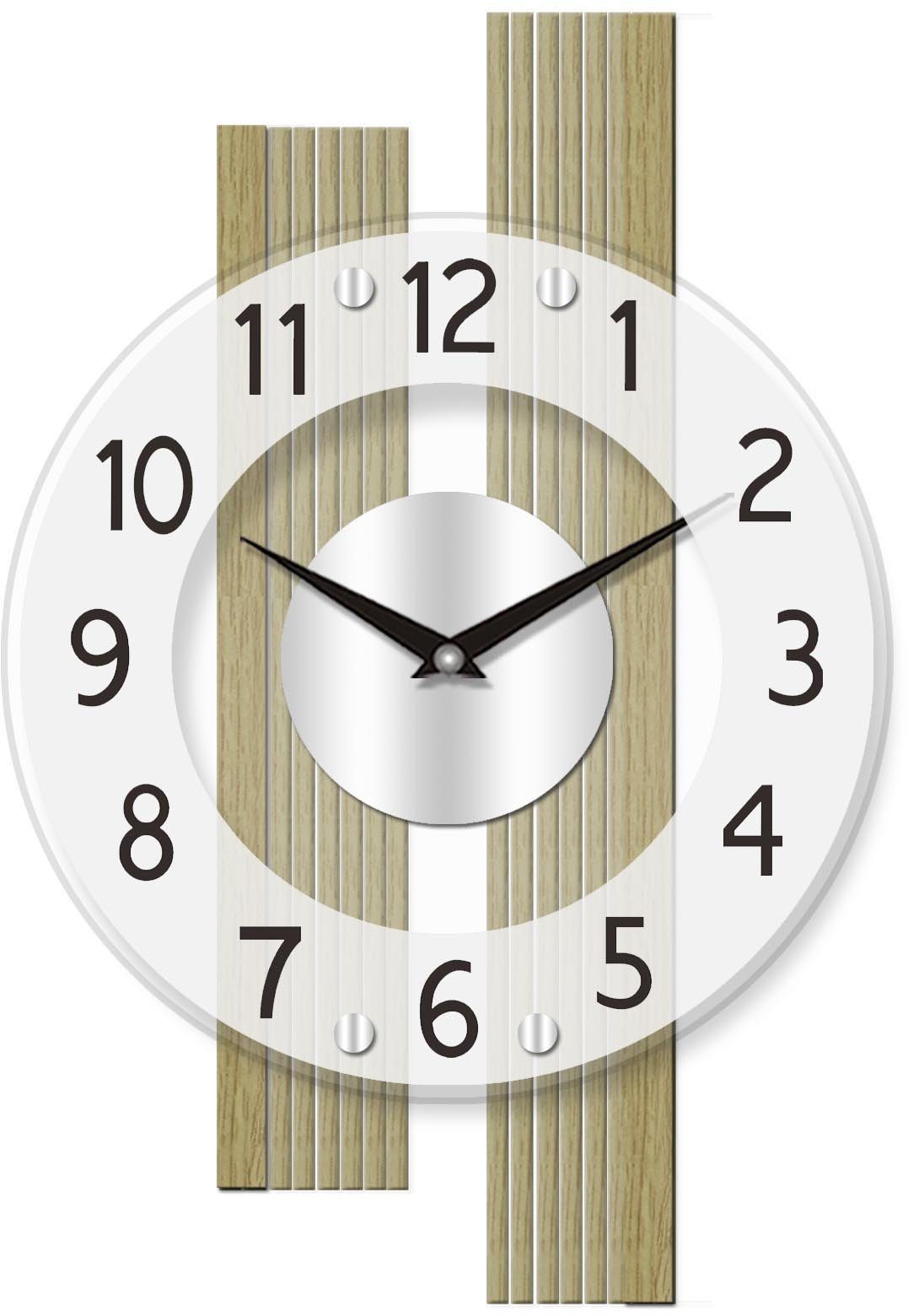 AMS Funkwanduhr F5875 (Quarzuhr,Holz,Wohnzimmer,Esszimmer,Küche,Made in Ger günstig online kaufen