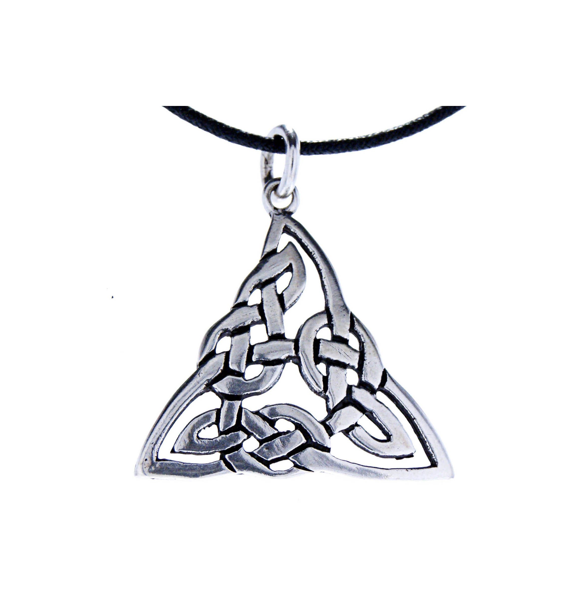 Dreieck Anhänger Kettenanhänger keltischer Kiss of Knoten Silber Keltenknoten 925 Leather