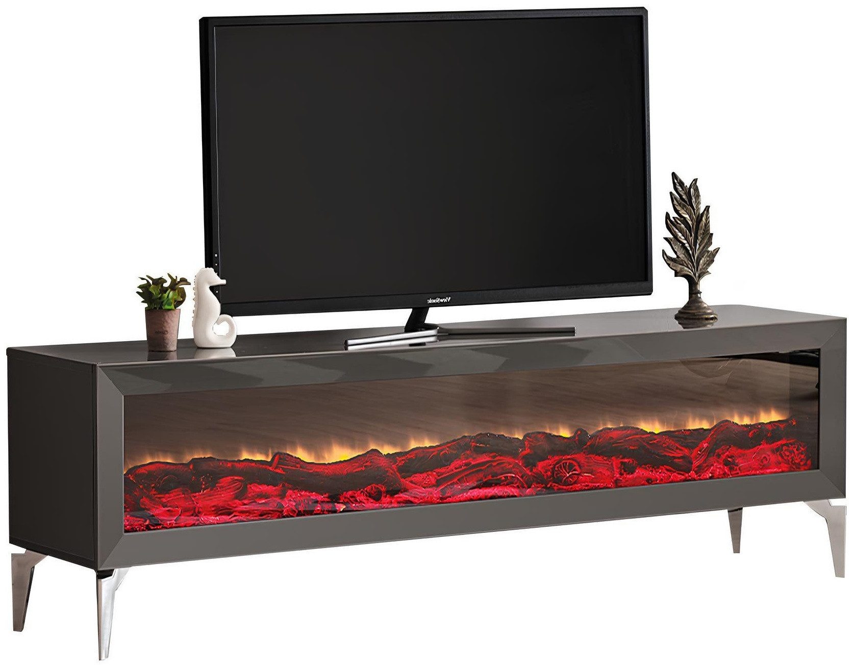 Xlmoebel TV-Board Elektrofeuerstelle Media RTV TV-Halterung Fernseher 154x41 Sideboard (RTV), Hergestellt in Europa