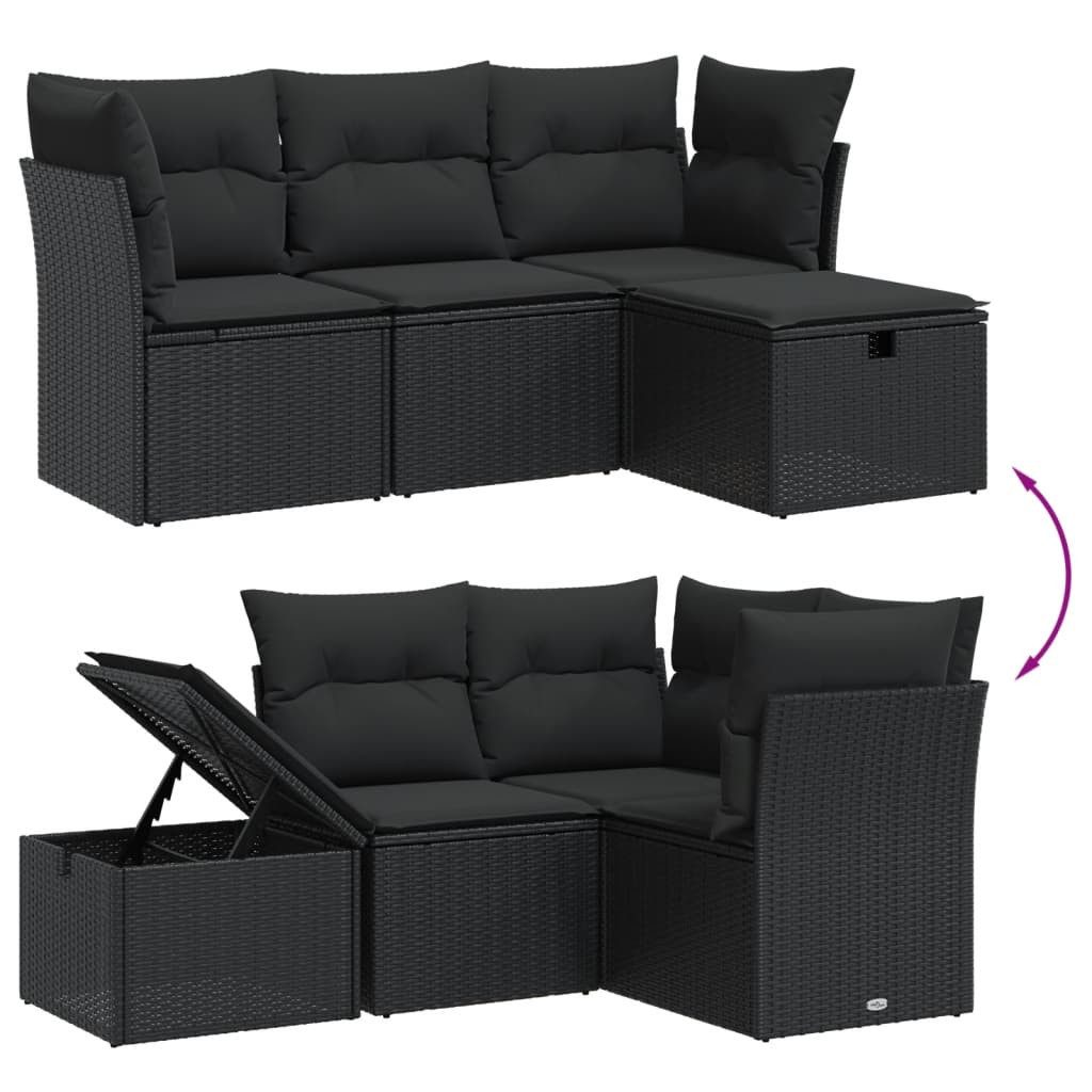 vidaXL Gartenlounge-Set 4-tlg. Garten-Sofagarnitur mit Kissen günstig online kaufen