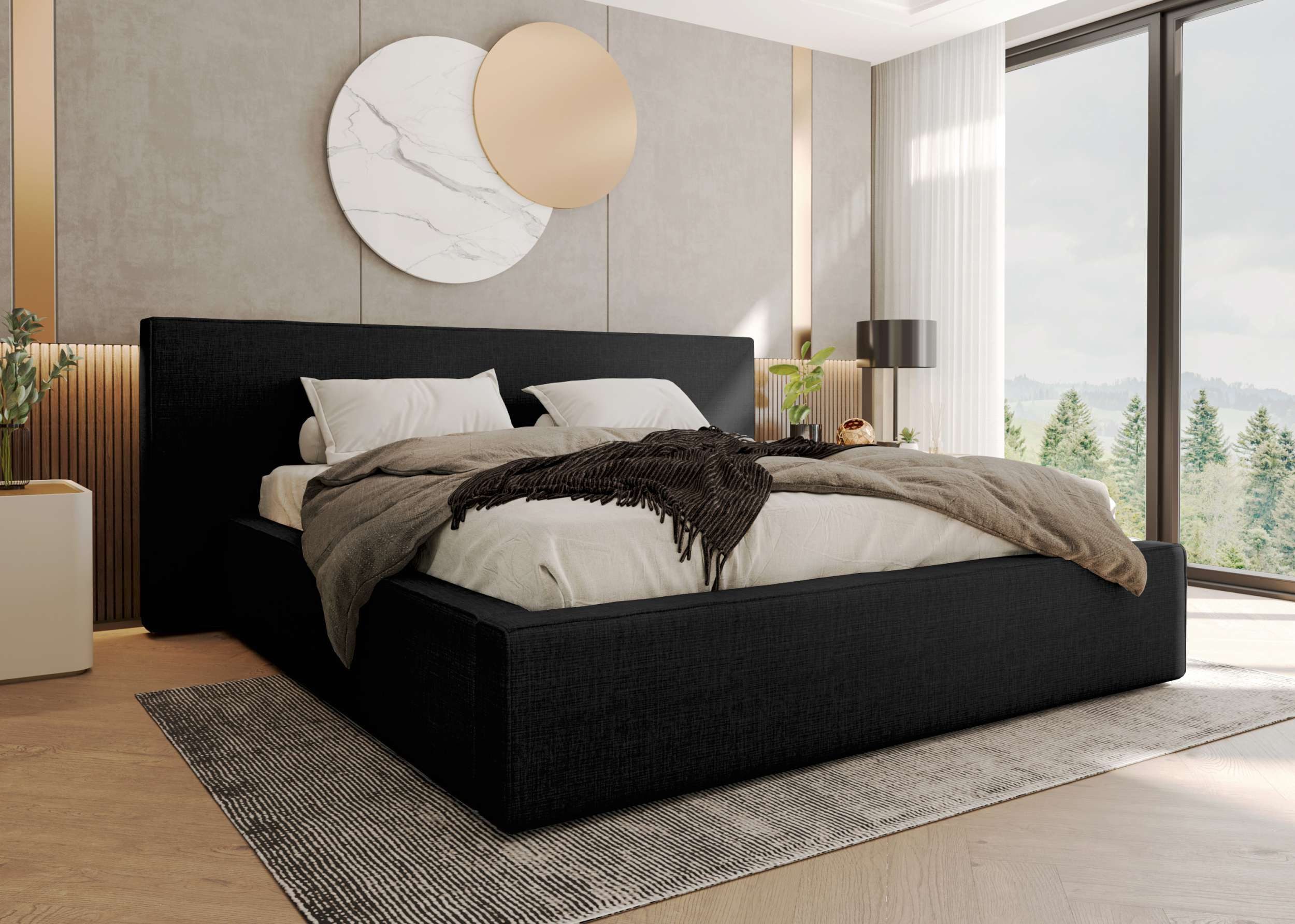 99rooms Polsterbett Tivio (Schlafzimmerbett, Polsterbett), 140–200x200 cm, Velours VOSS, mit Lattenrost & Bettkasten