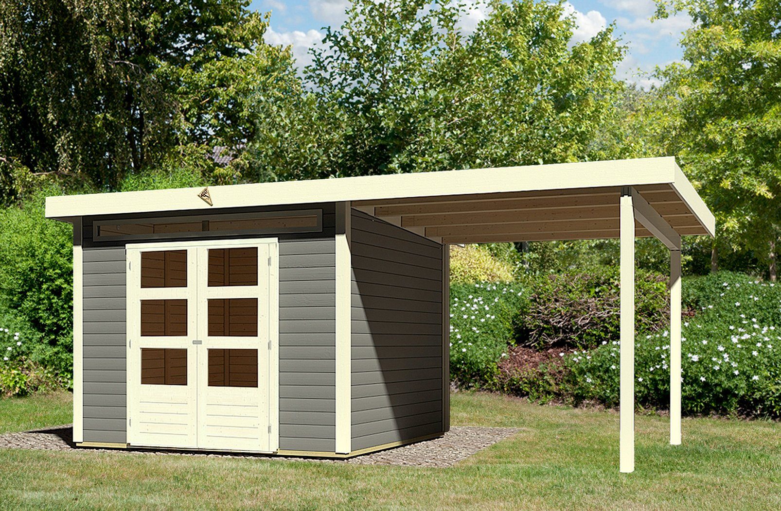 KARIBU Gartenhaus »Kandern 6«, Gesamtmaß (BxT) 552x303 cm, mit