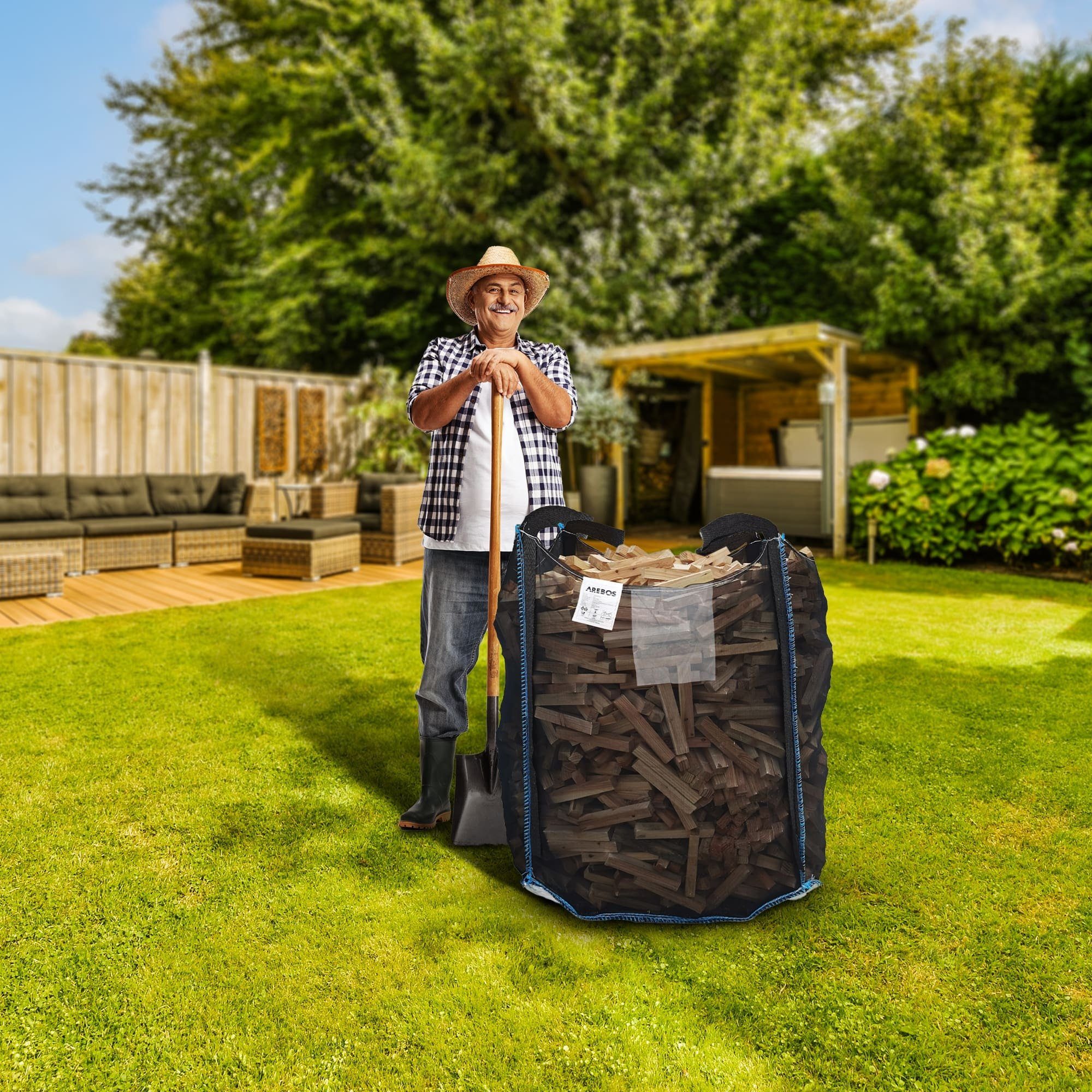 Bag Premium Holzsack Brennholz (1 Holz Big Woodbag Kaminholzkorb Arebos St) für Brennholzsack