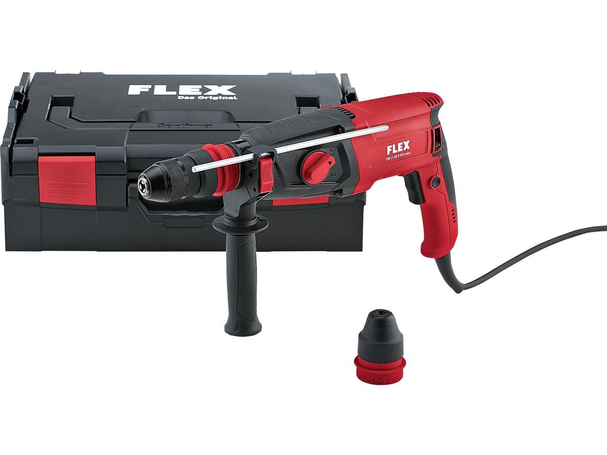 Flex Bohrhammer CHE 2-28 R SDS-Plus, 230 V, max. 1300 U/min, inkl. L-BOXX und Schnellspannbohrfutter