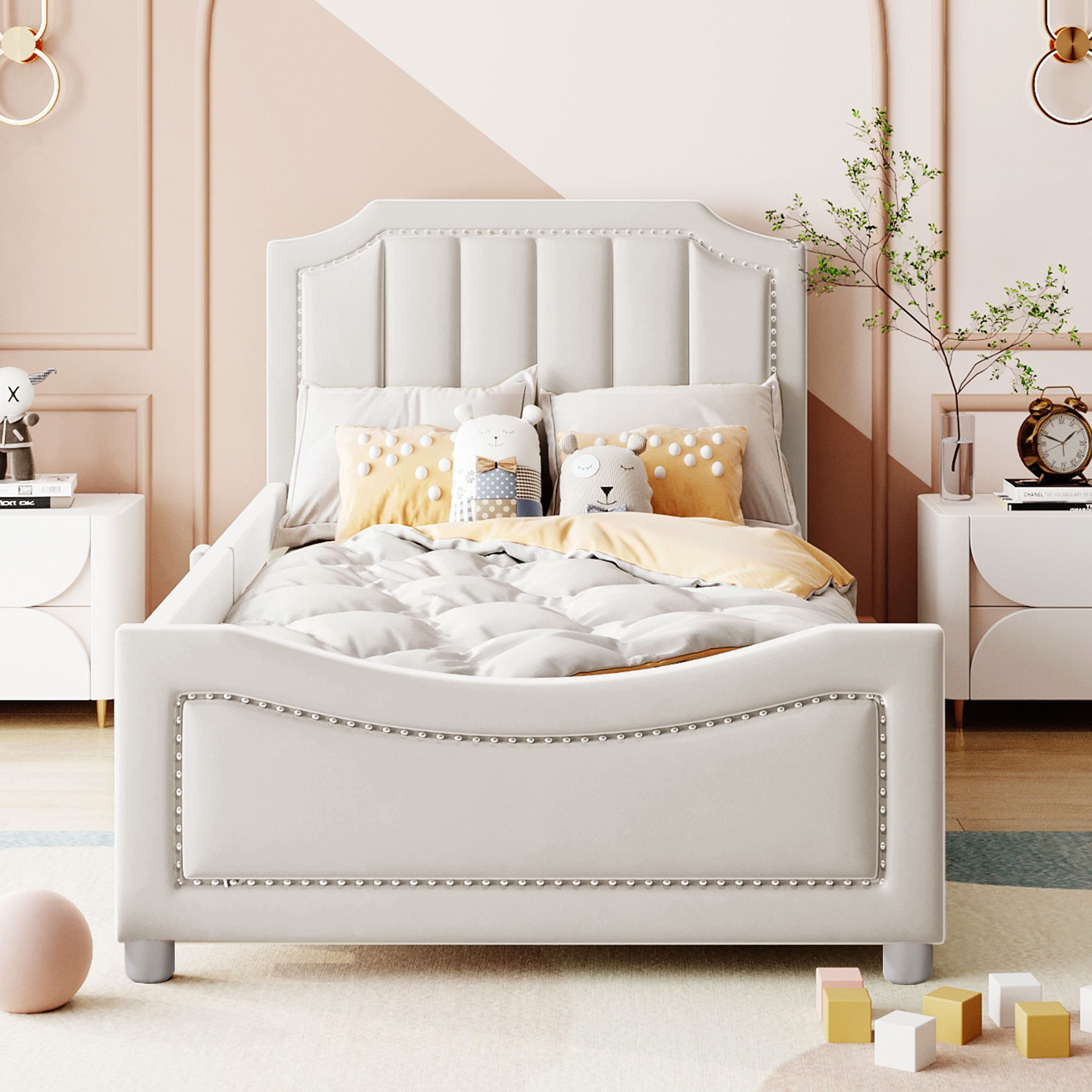 MODFU Kinderbett Schlafsofa Polsterbett (Jugendbett Gästebett, 90*200cm, Fl günstig online kaufen