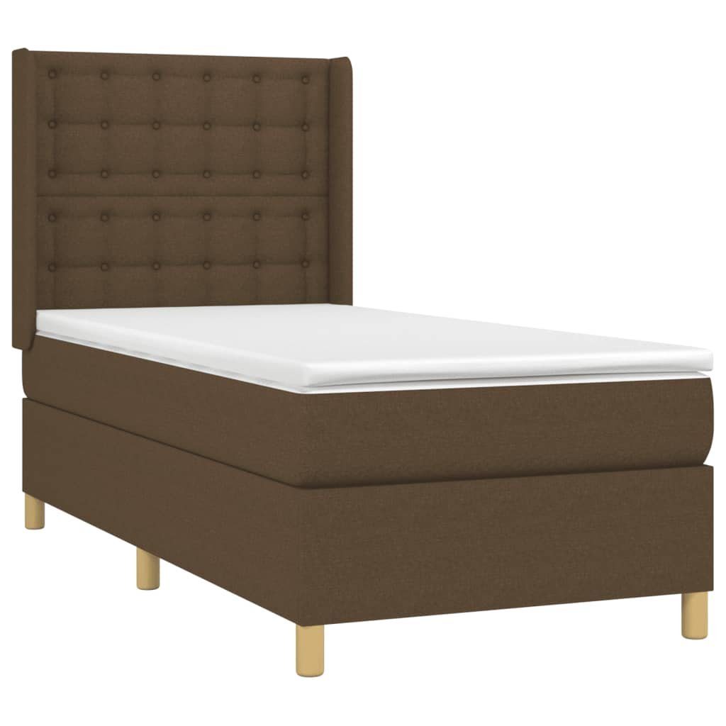 Bett Boxspringbett mit Matratze Dunkelbraun 100x200 cm Stoff