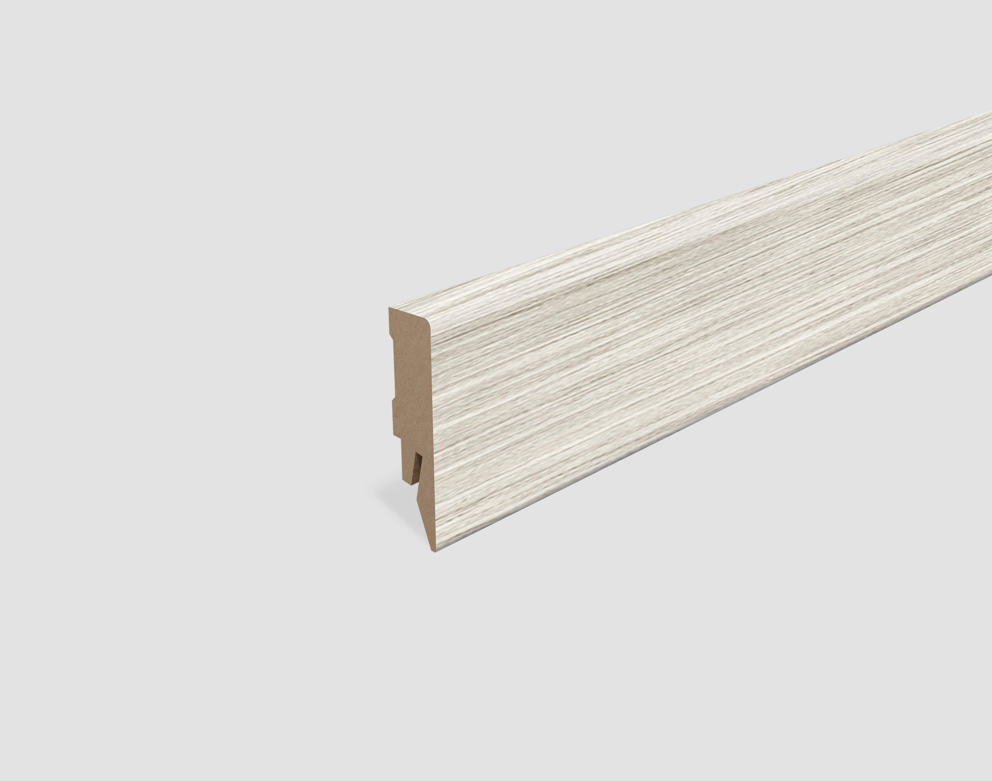 EGGER Sockelleiste Eiche hellgrau L557, L: 240 cm, H: 5.8 cm, 1-St., 2,40m; neues kubisches Profil; passend zu Fußboden Eiche Sedan