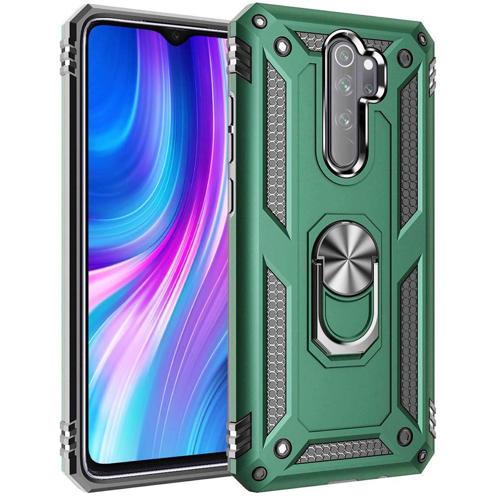 FITSU Handyhülle Handyhülle für Xiaomi Note 8 Pro Hülle Outdoor Case 6,53 Zoll, Robuste Handyhülle stabile Schutzhülle Cover Case mit Kamera Slider
